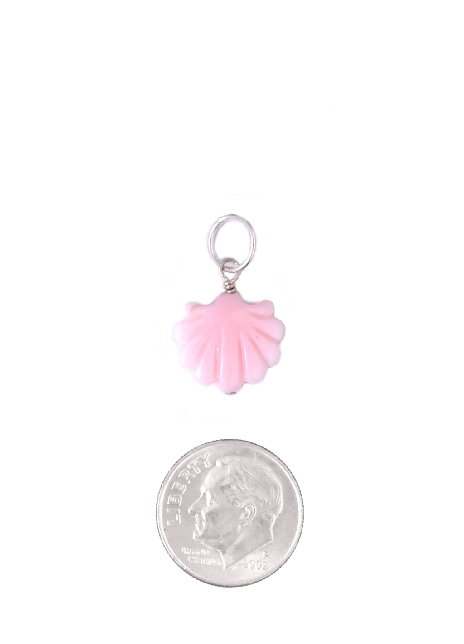 Pink and White Shell charm