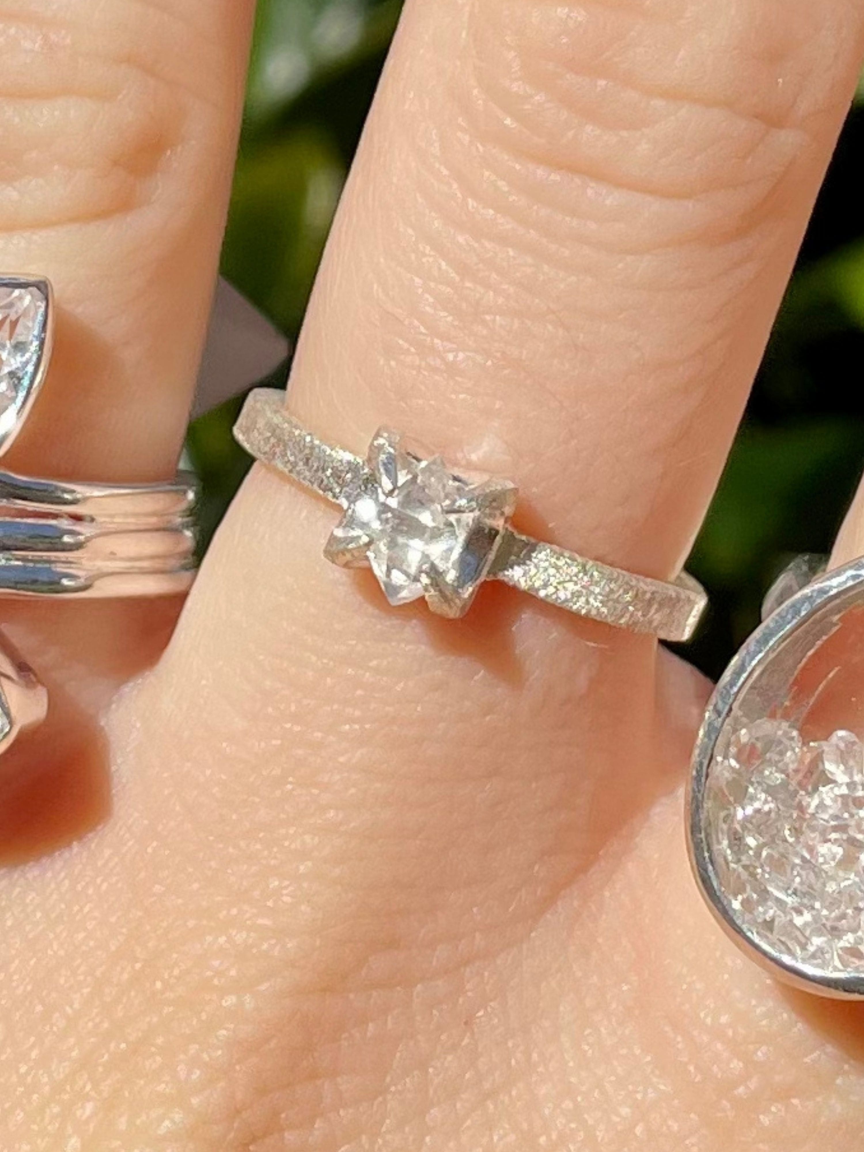 Solitaire Herkimer Diamond Ring
