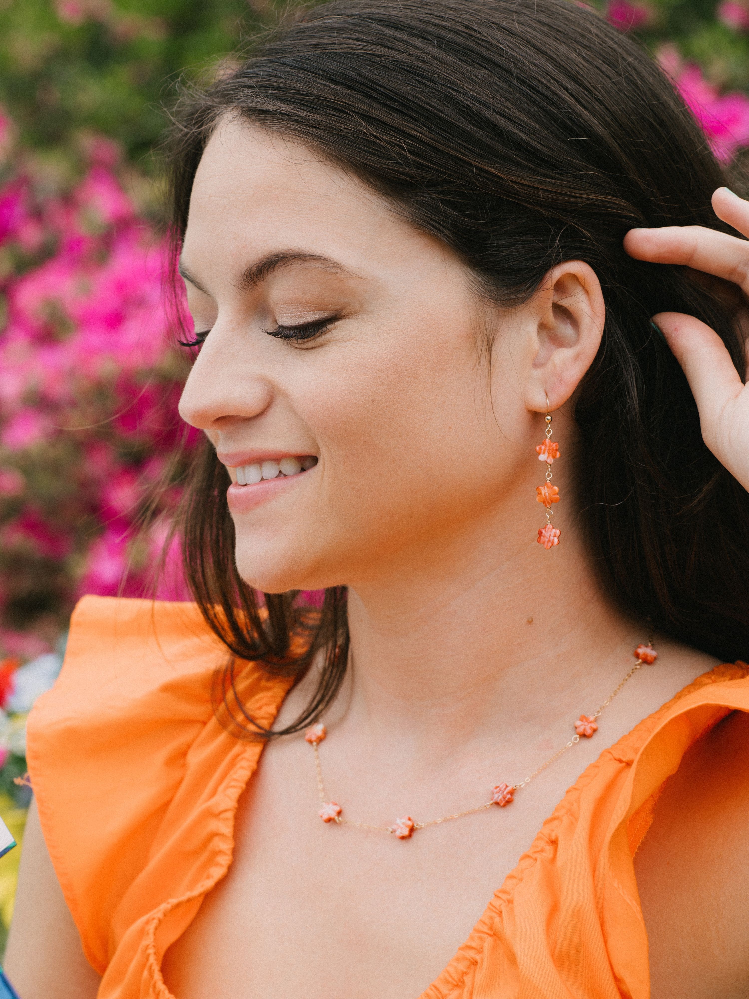 Aloha Earrings in Orange Spiny Oyster