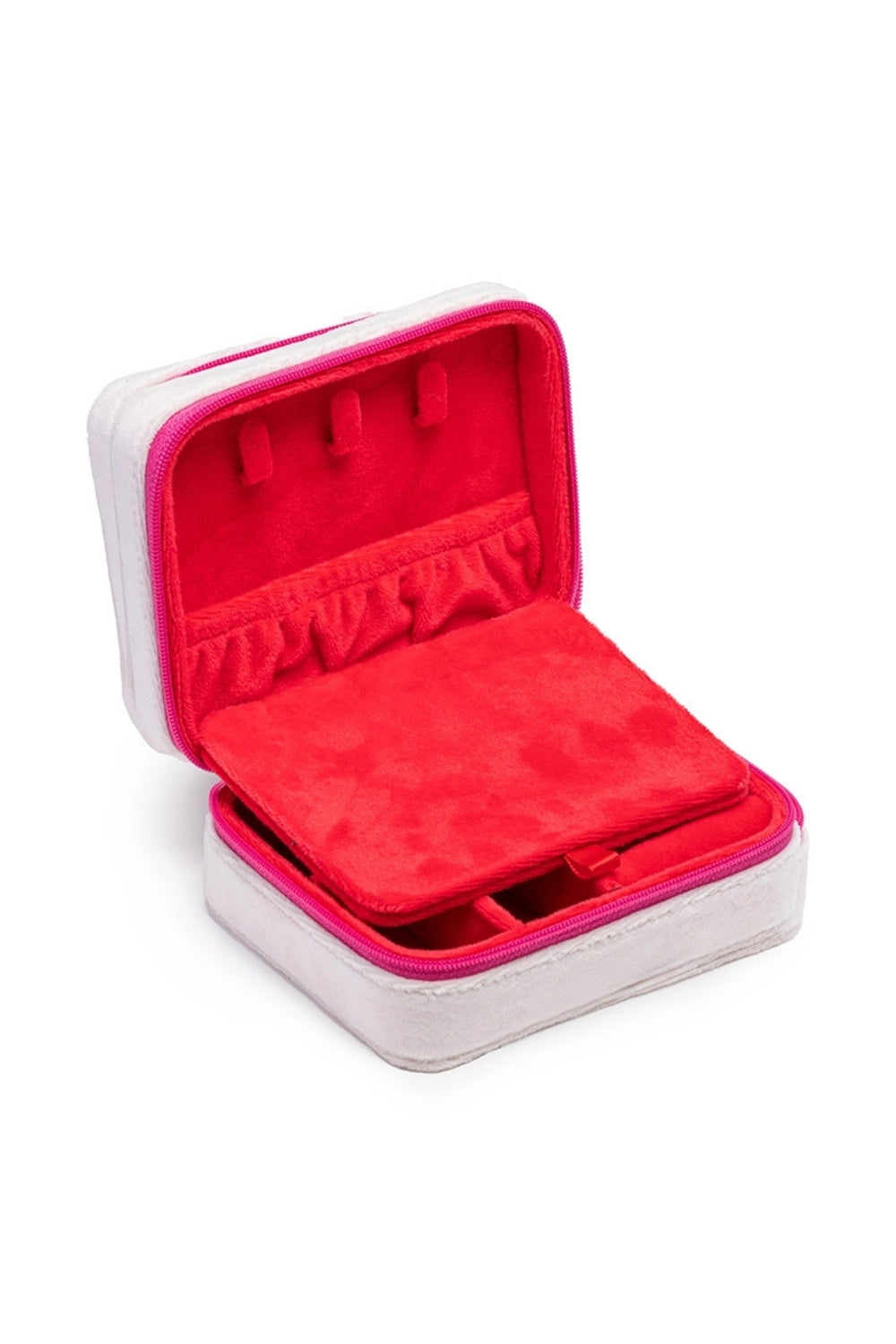 Queen of Hearts Velvet Jewelry Zip Case
