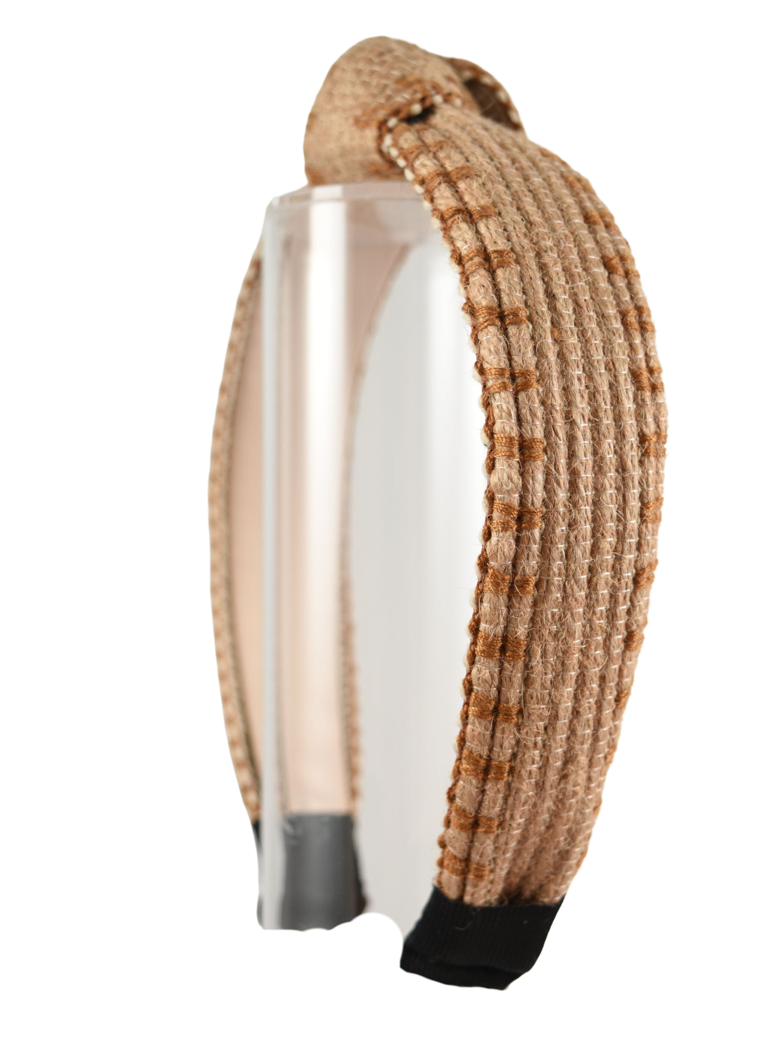 Rattan Knot Headband in Tan
