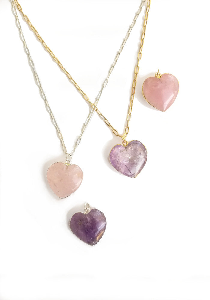 Rose Quartz Heart Charm