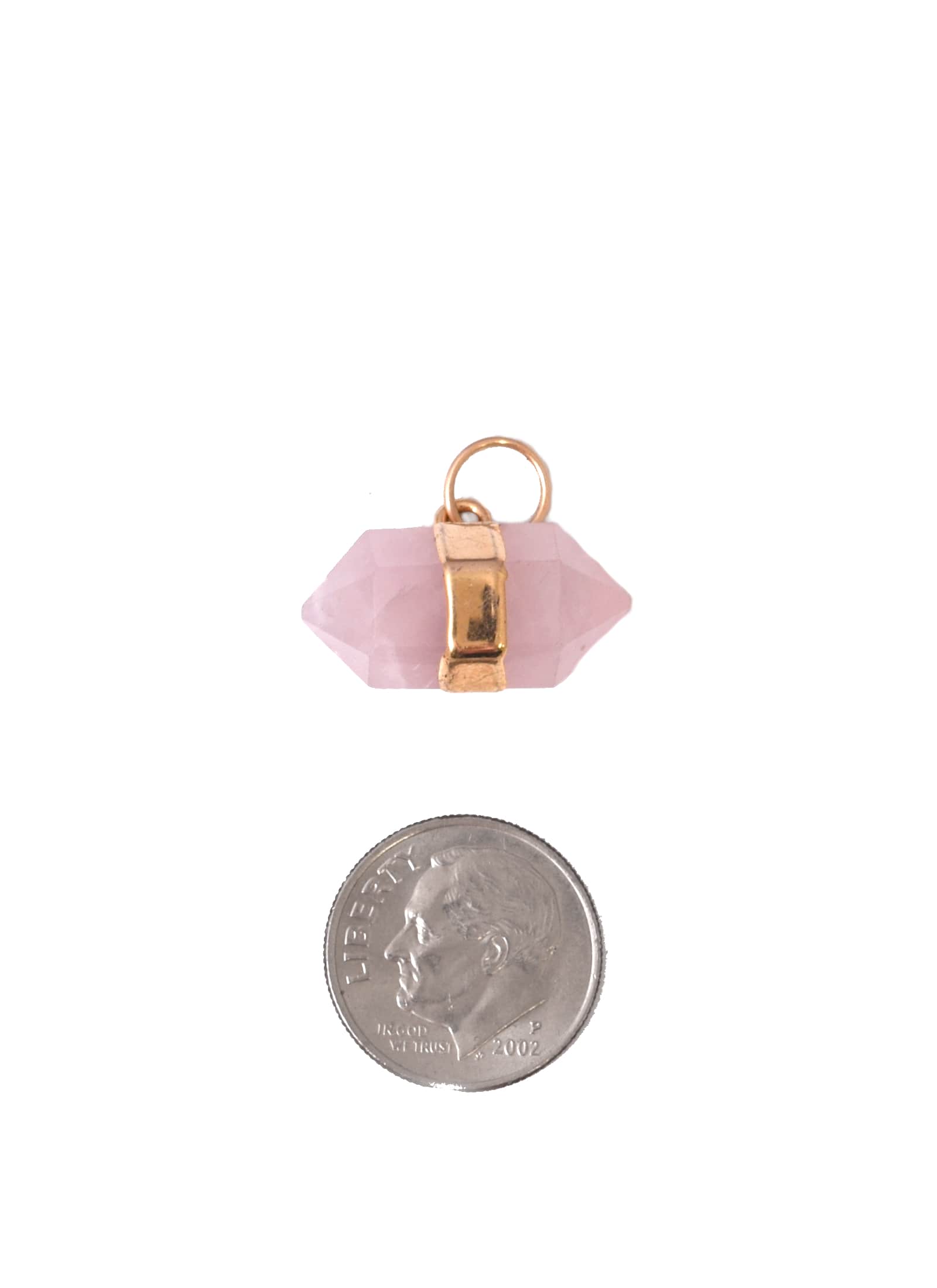 Double Point Rose Quartz Charm