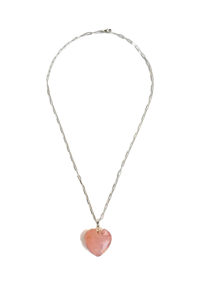 Rose Quartz Heart Charm