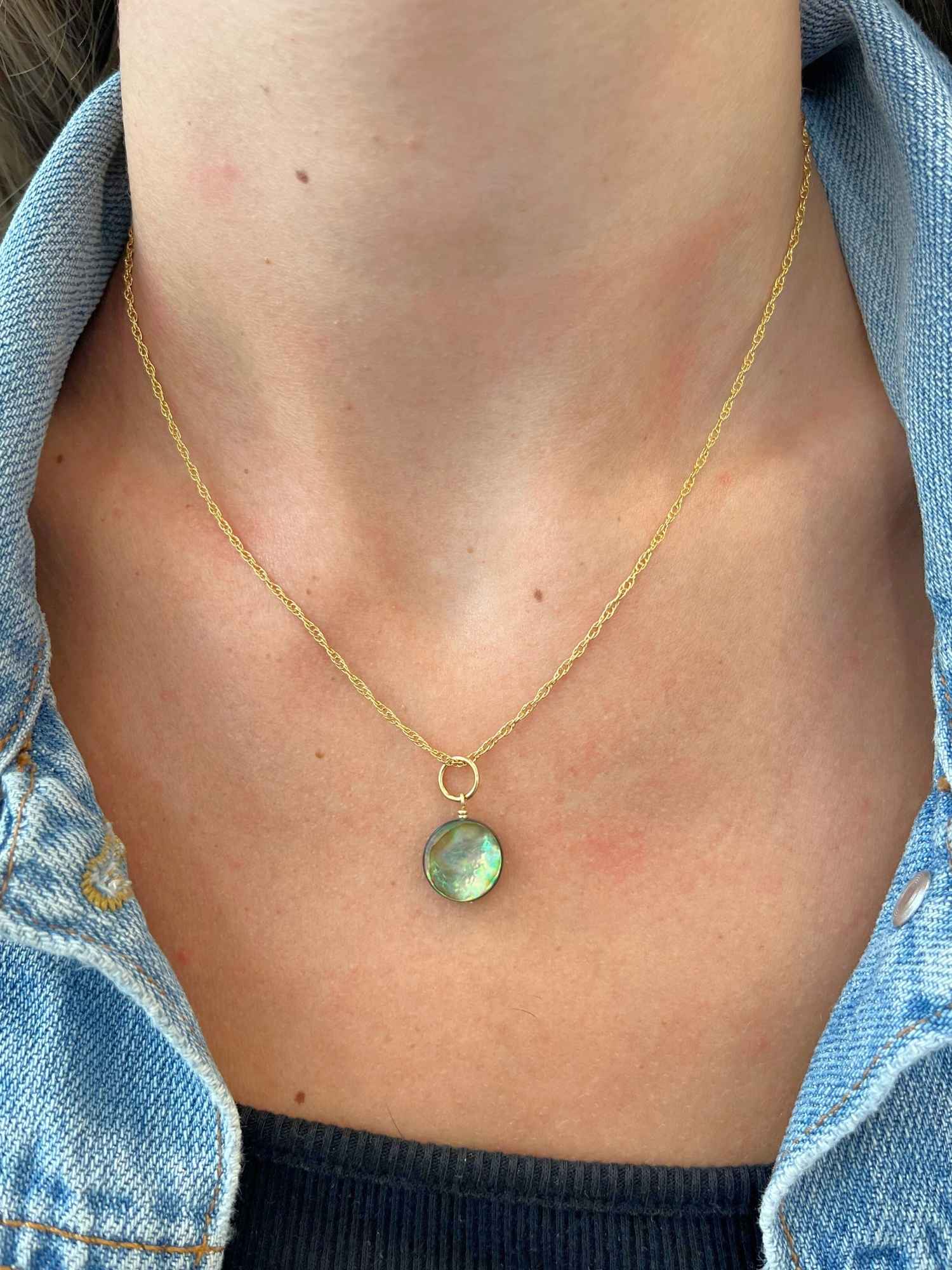 Round Abalone Charm