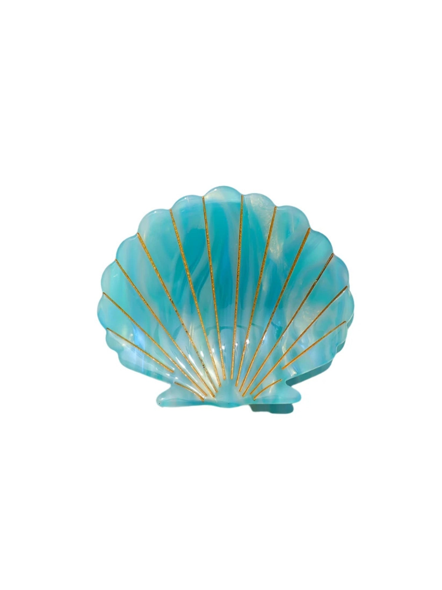 Scallop Shell Claw Clip in Turquoise