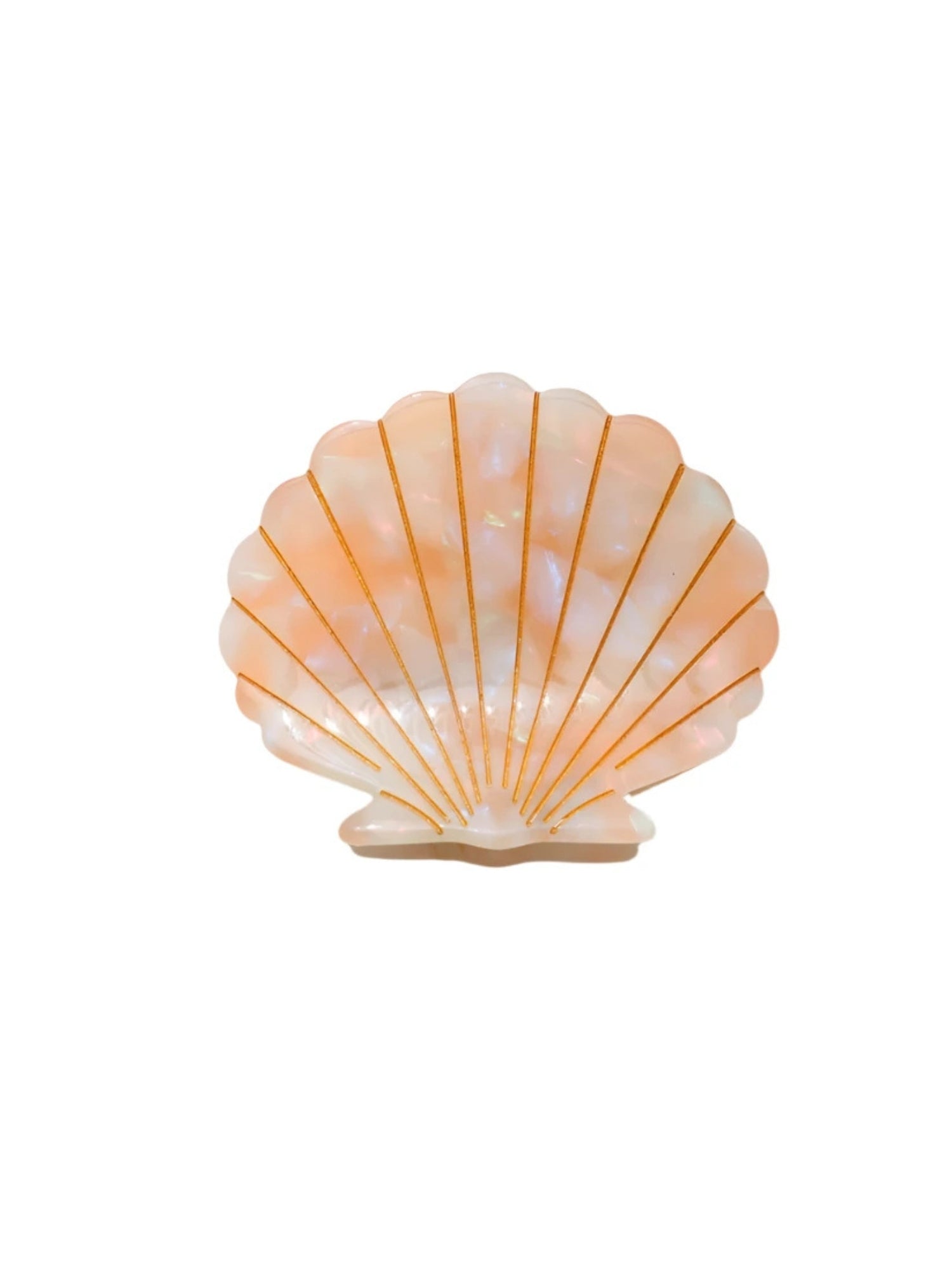 Scallop Shell Claw Clip in Peach