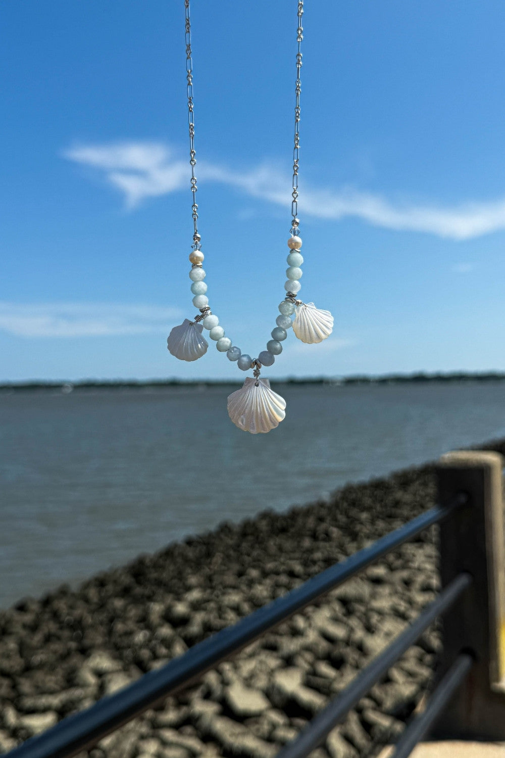 Seafoam Scallop Necklace