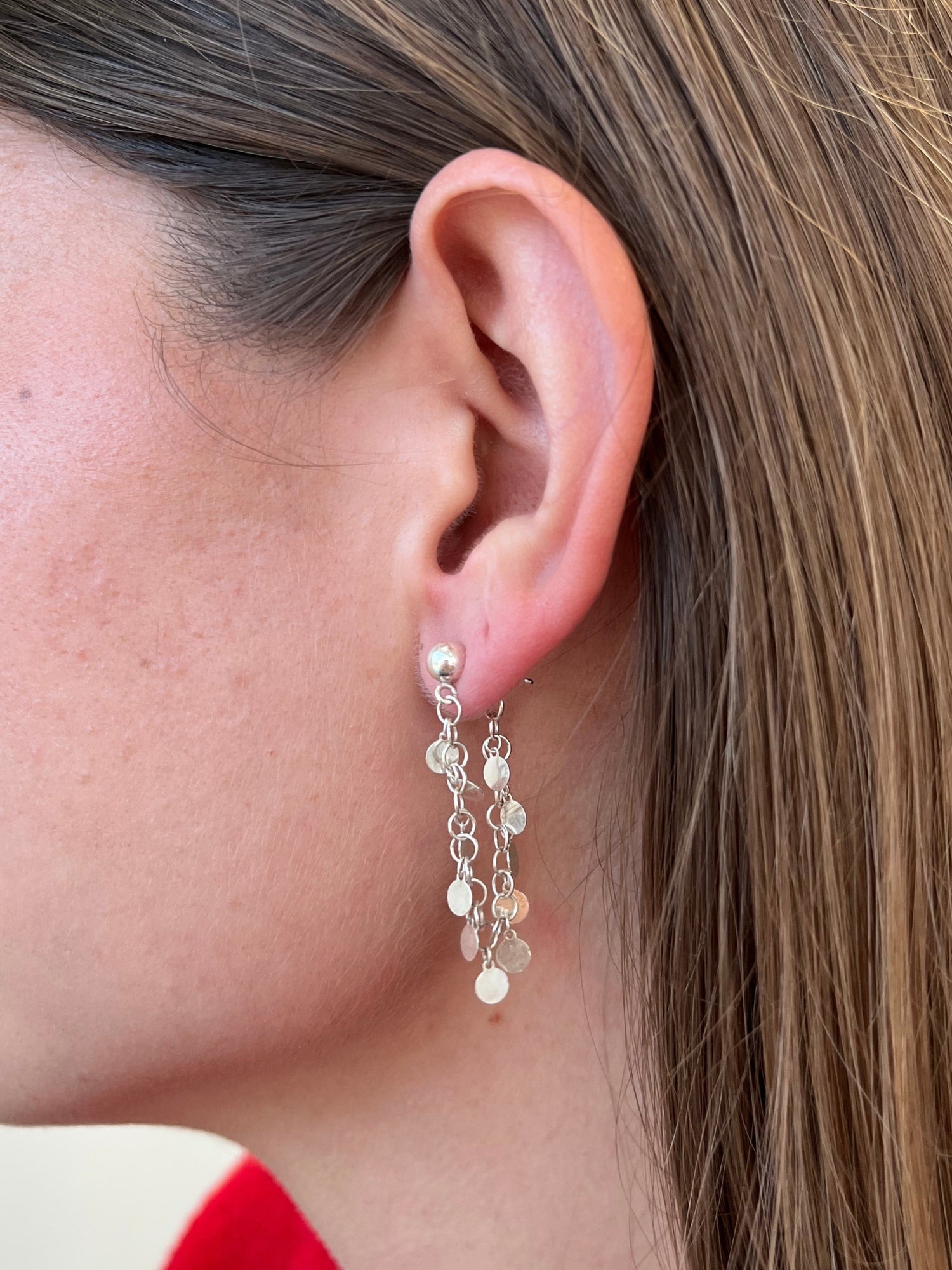 Shimmer Chain Loop Earrings