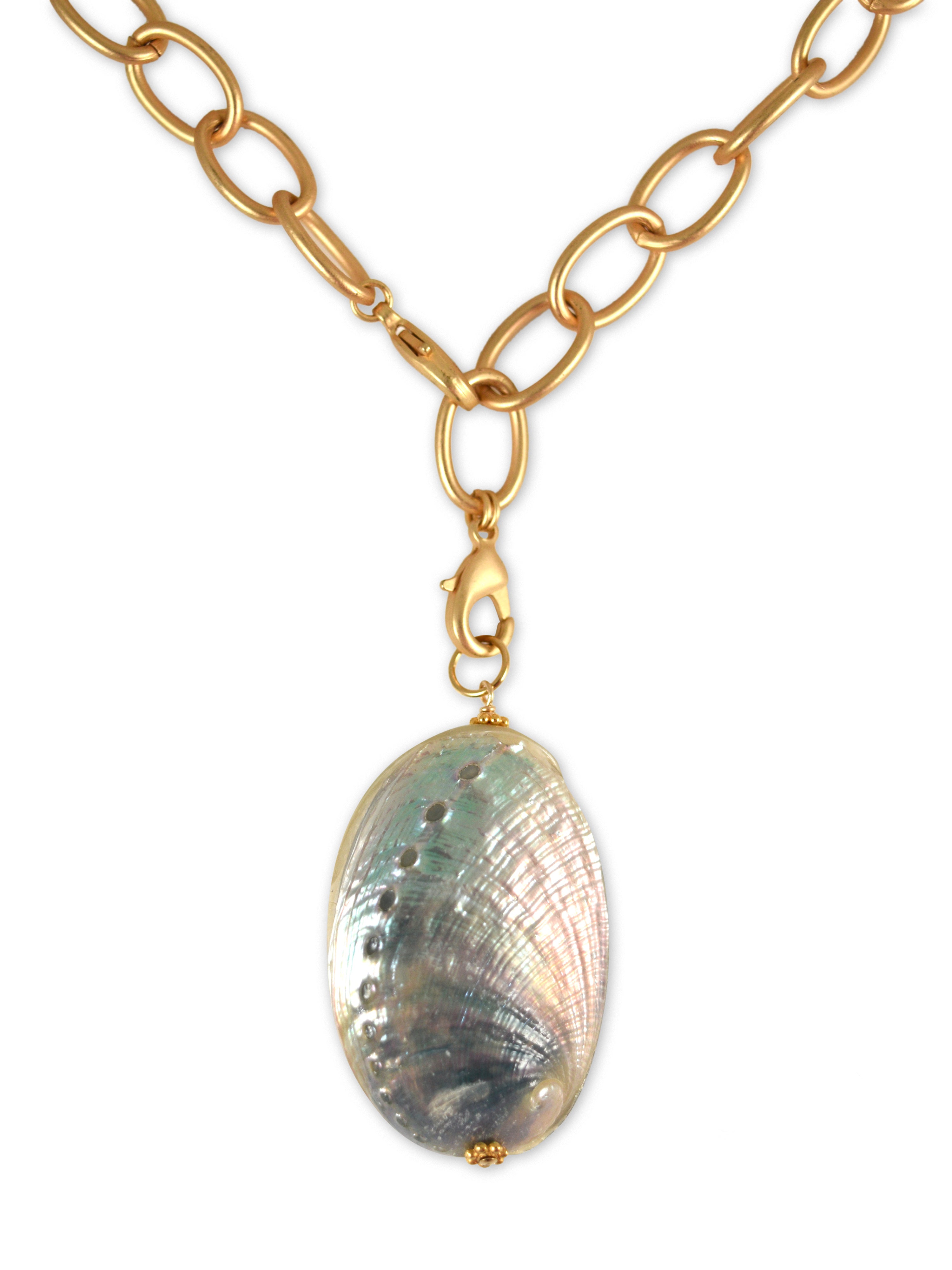 Abalone Puff in Silver and Blue Charm