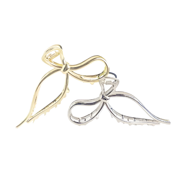 Silver Bridget Bow Claw Clip