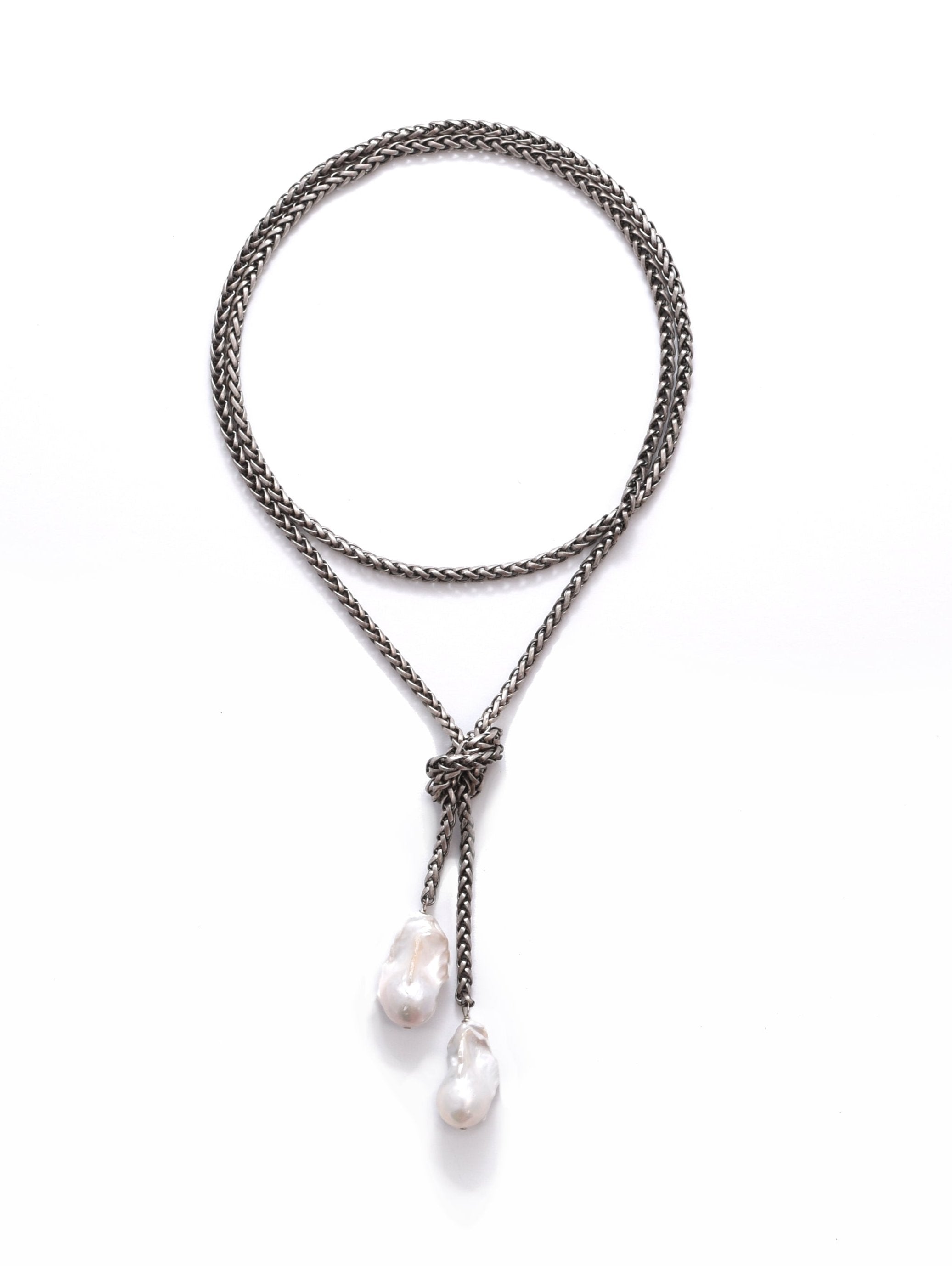 Legare Lariat Necklace in Gunmetal