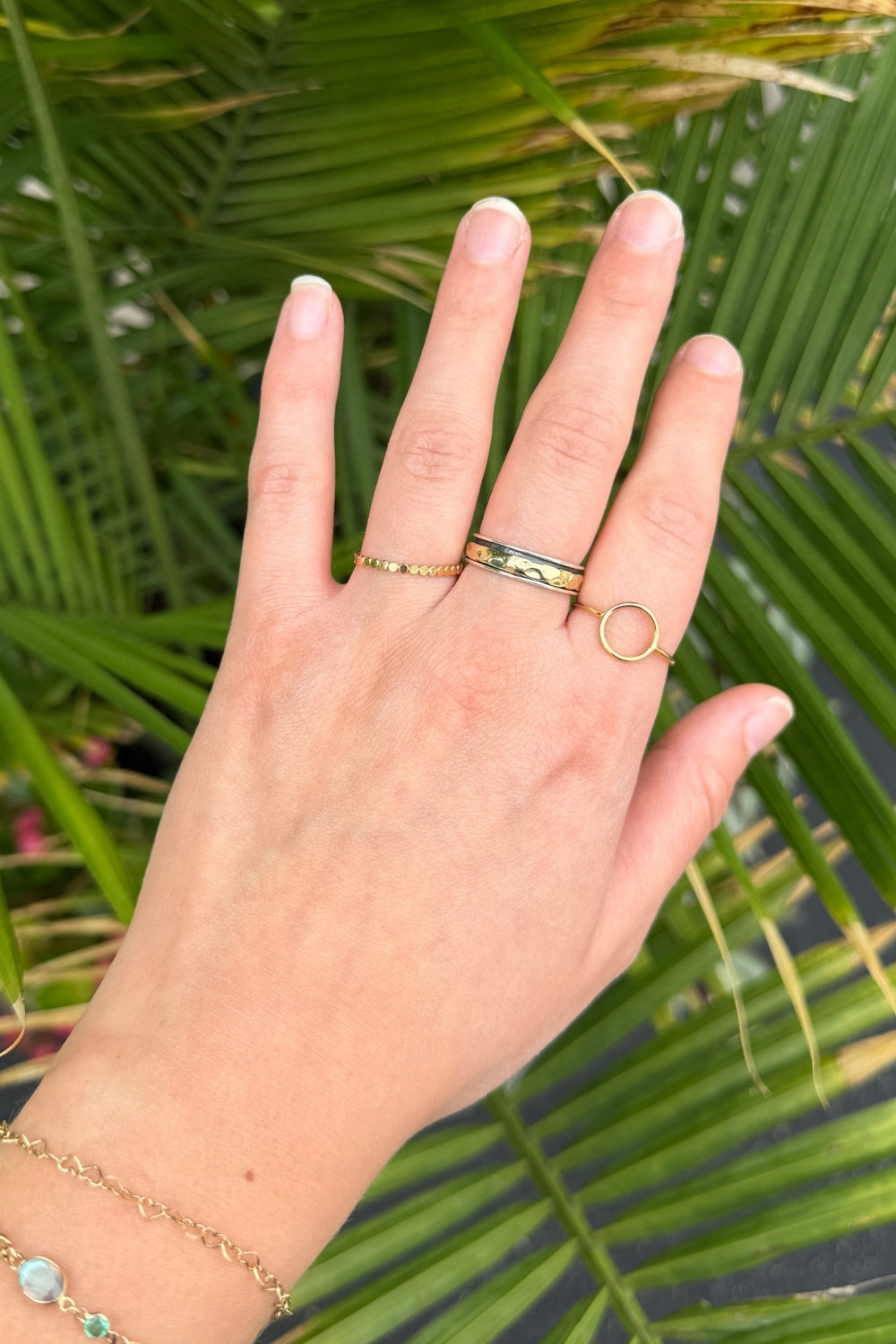 Skinny Hammered Spinner Ring