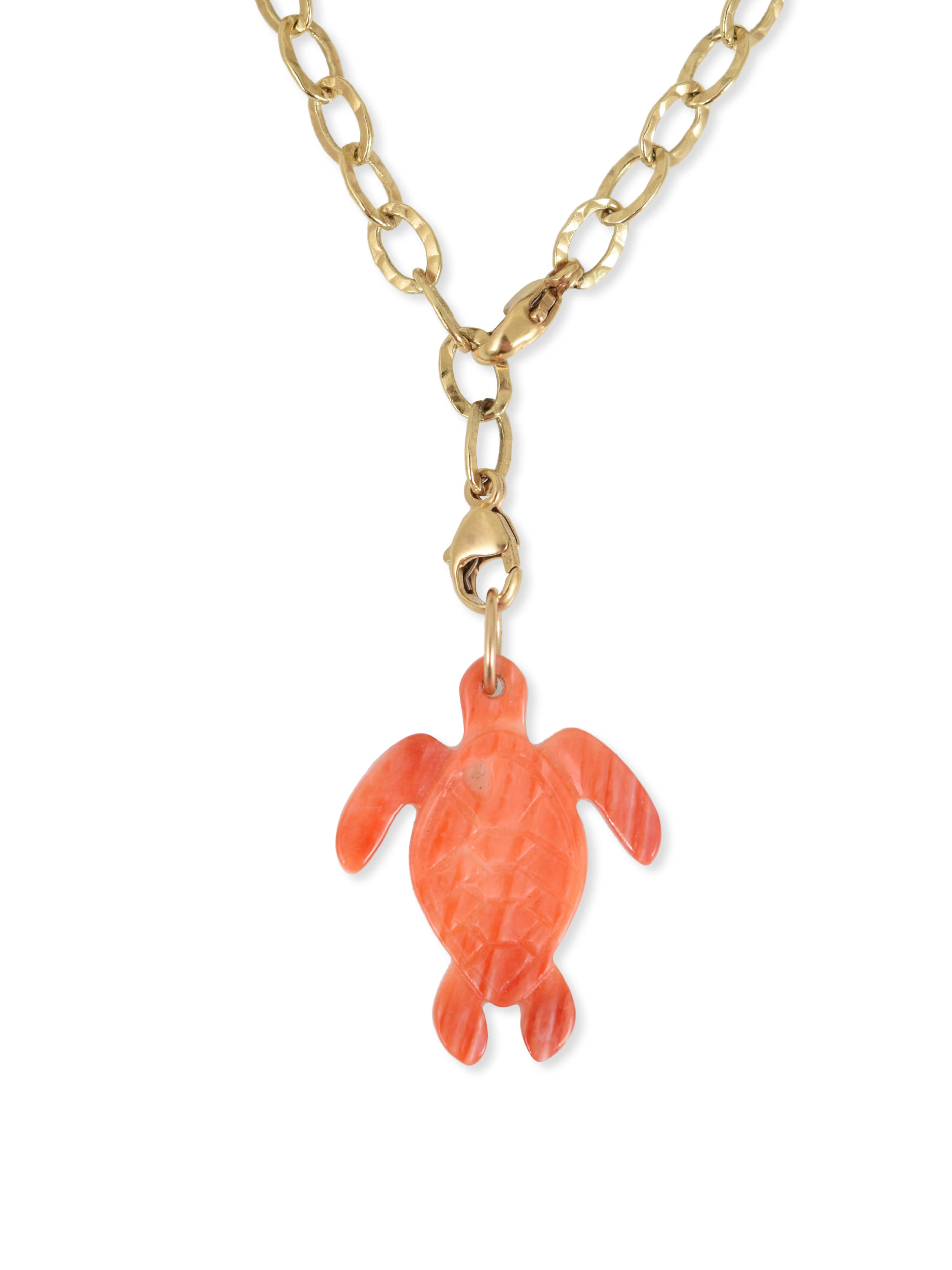 Turtle Charm in Orange Spiny Oyster