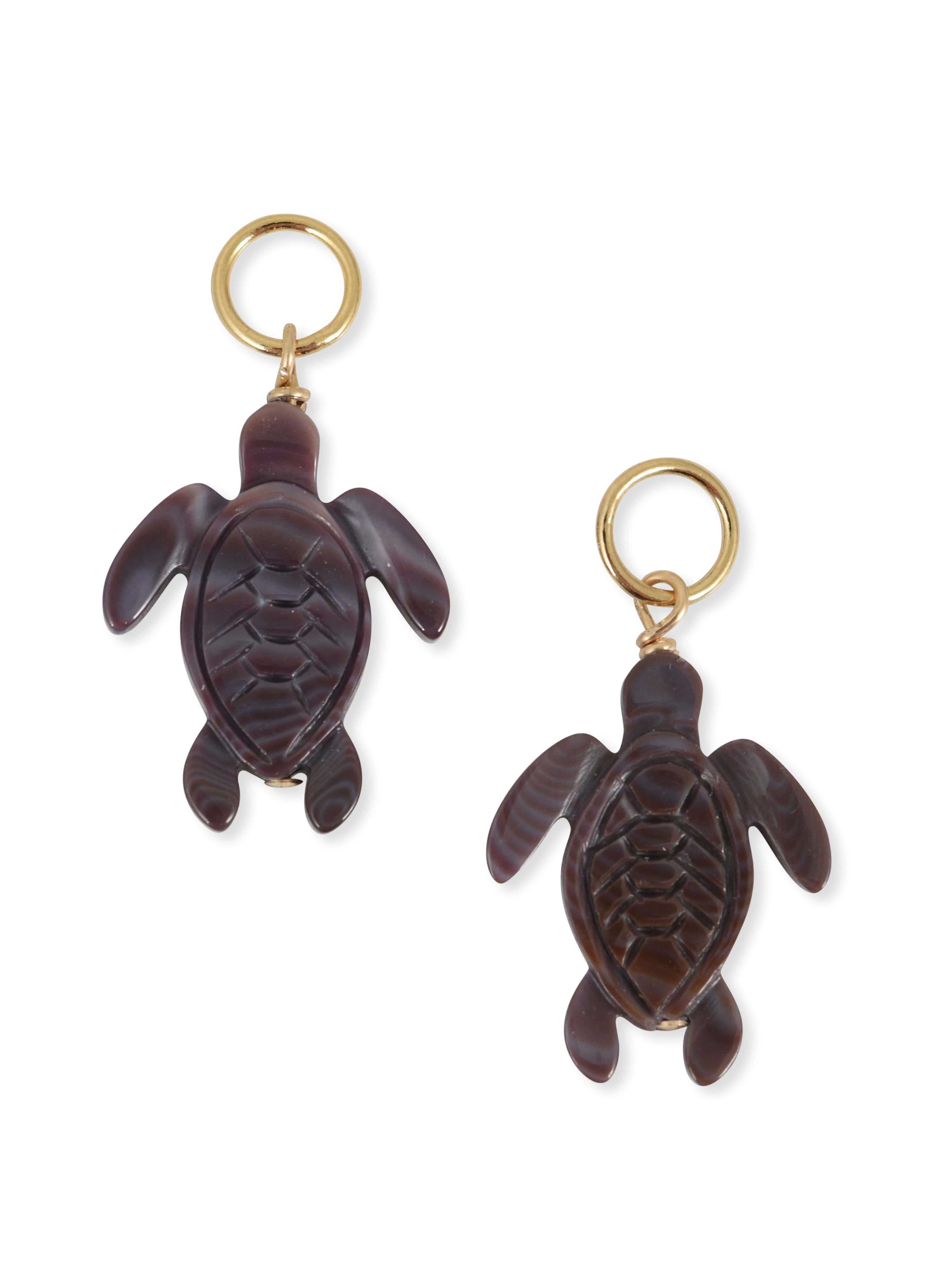 Carved Turtle Charm in Purple Spiny Oyster