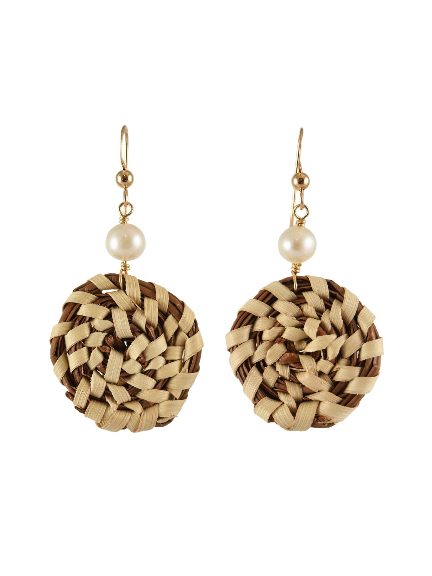 Small Sweetgrass Earrings With Pearl
