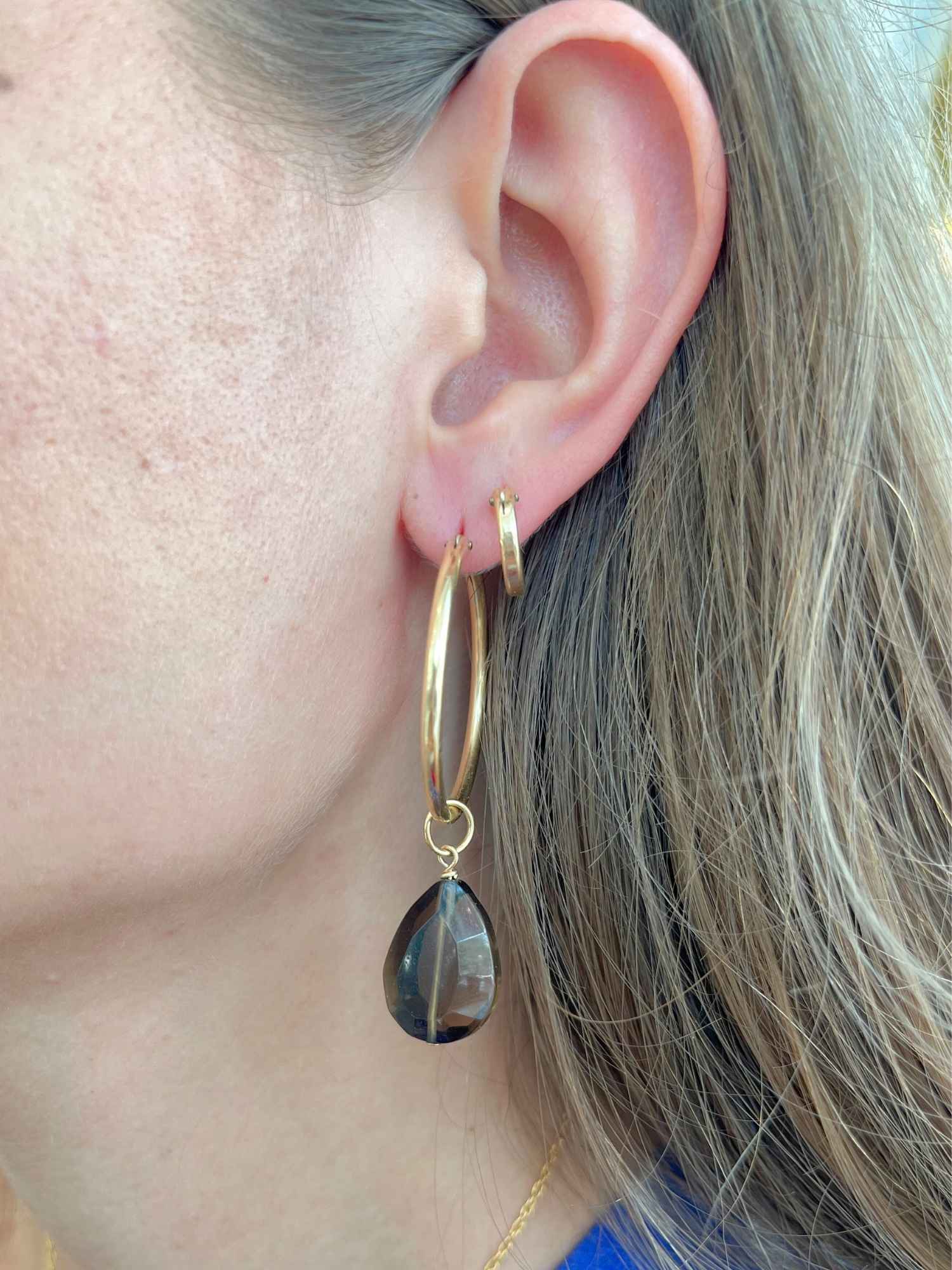 Smokey Quartz Teardrop Charm