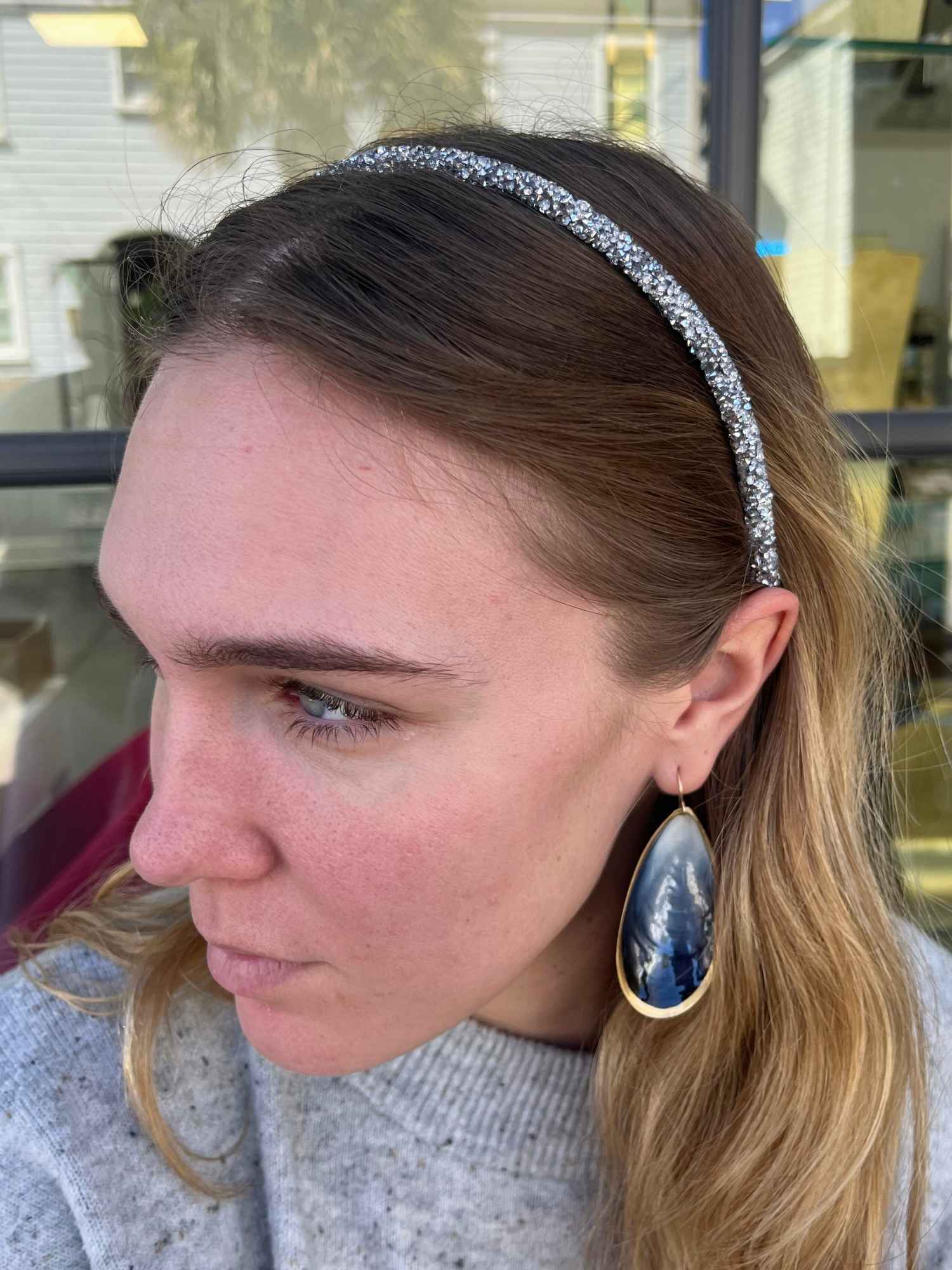 Sparkly Rhinestone Headband in Silver