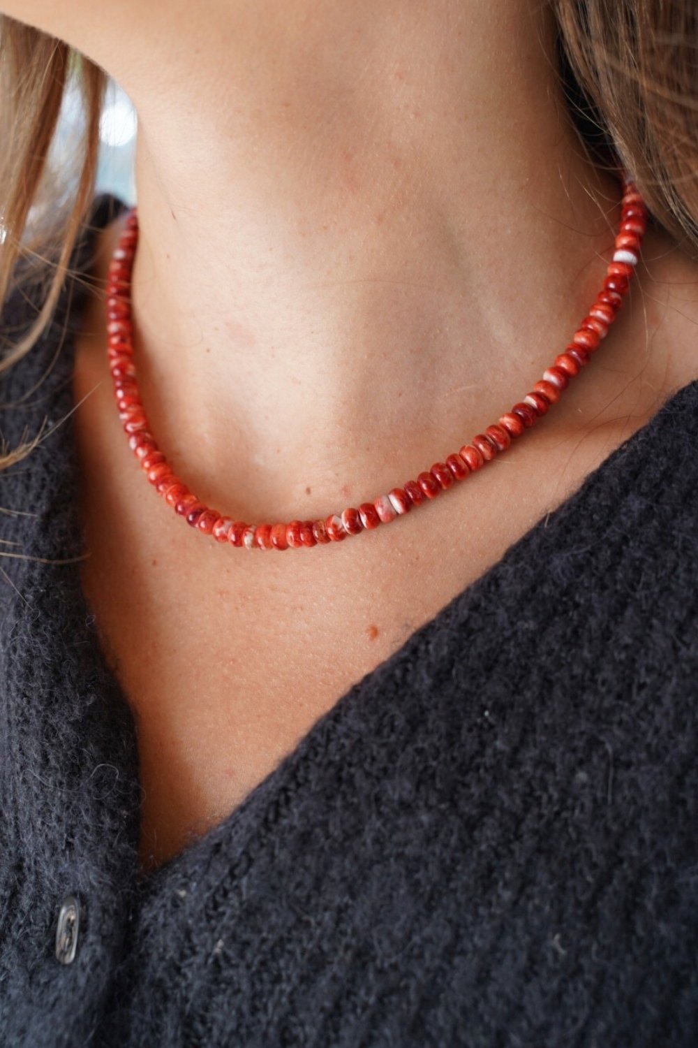 Spiny Oyster Necklace in Red