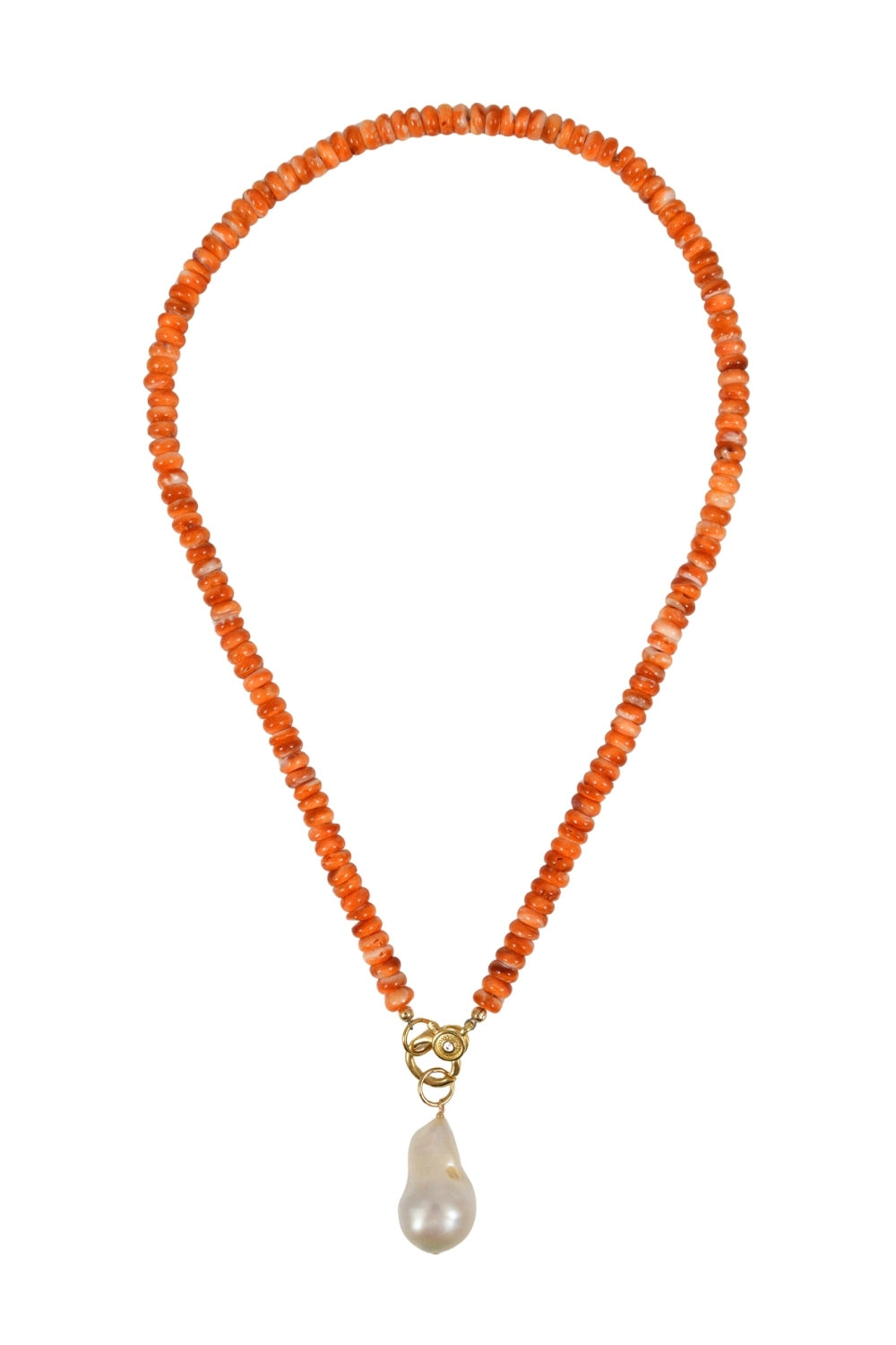 Spiny Oyster Necklace in Orange