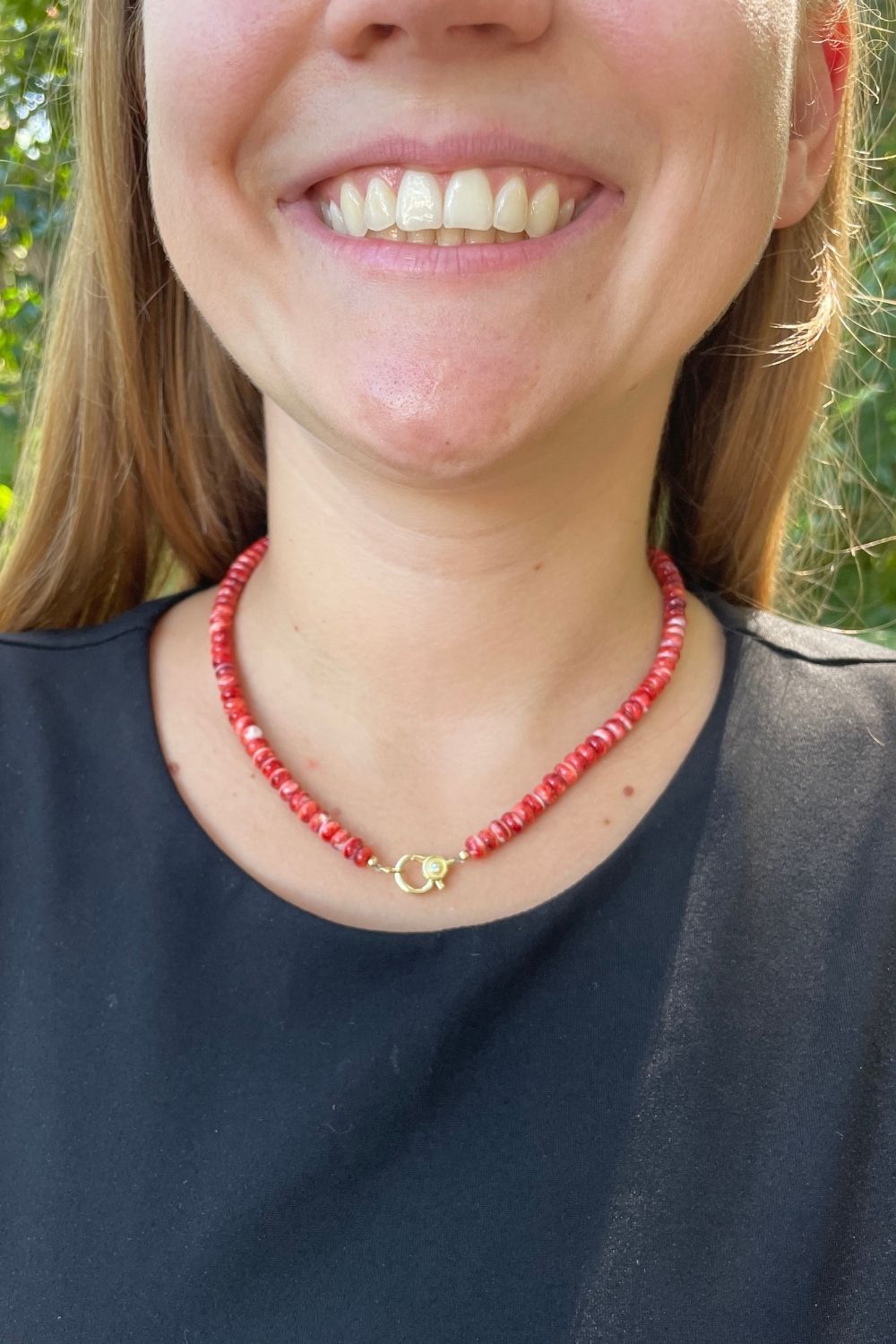 Spiny Oyster Necklace in Red