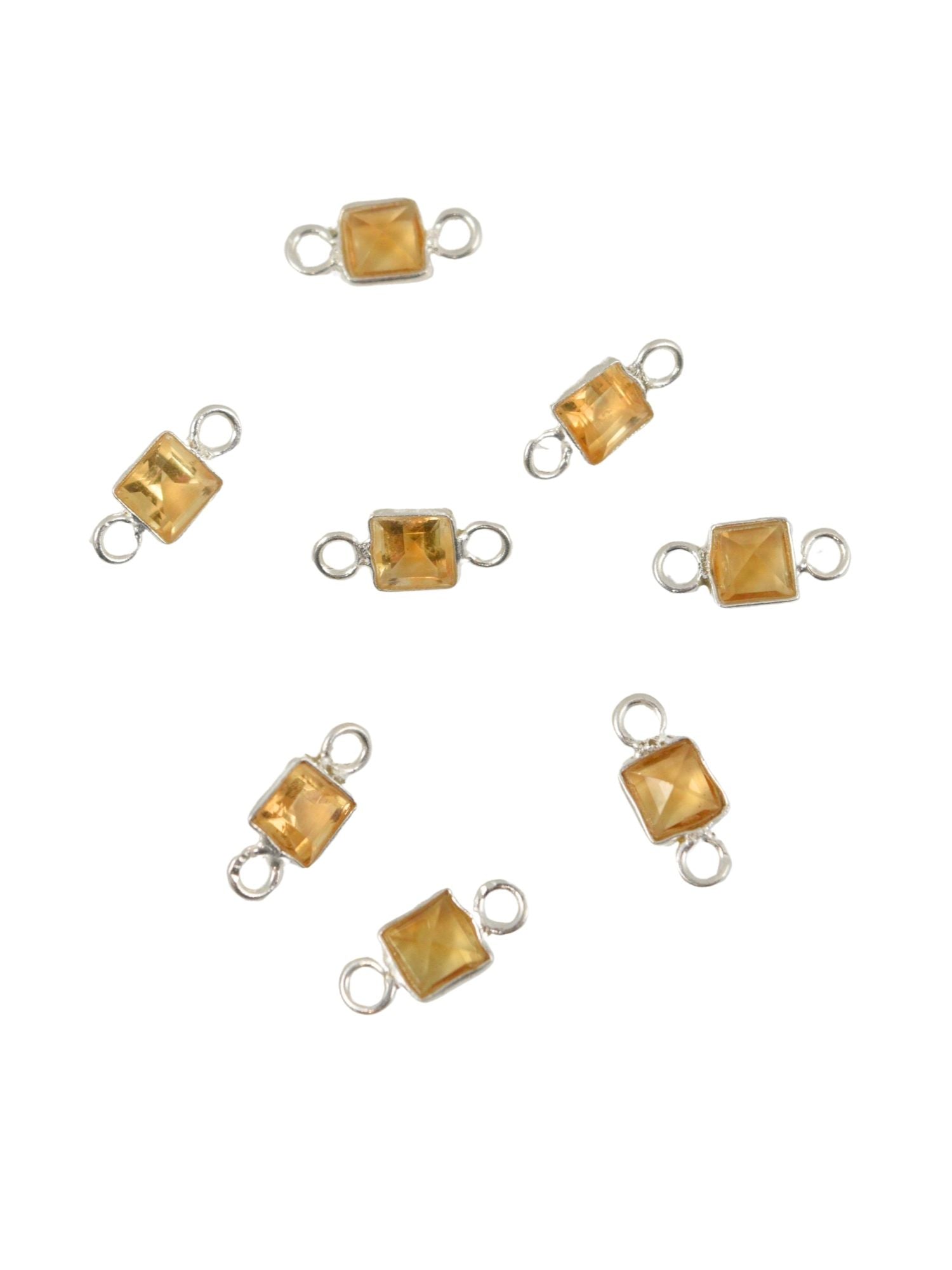Square Charms for Permanent Jewelry in Citrine