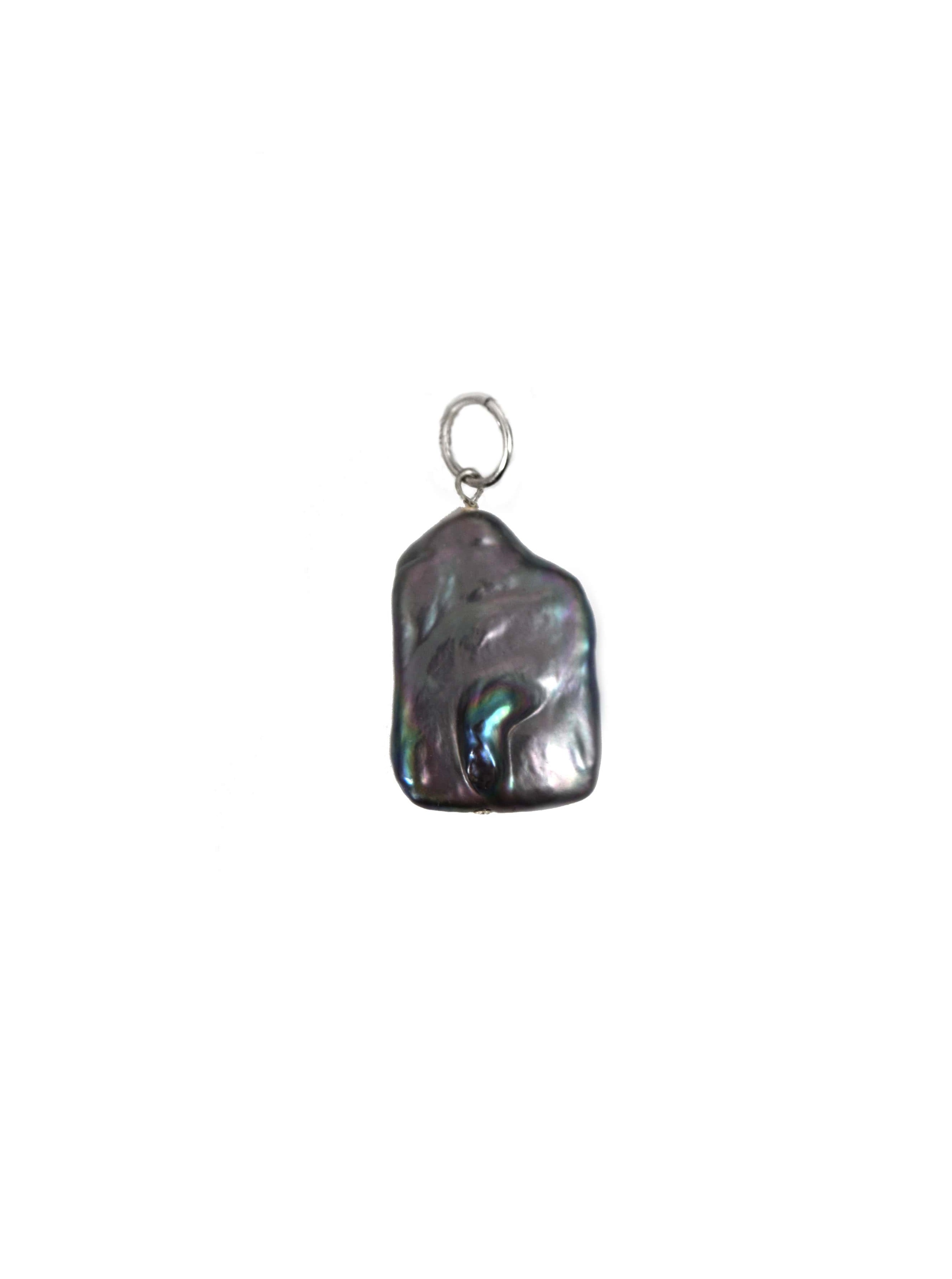 Square Peacock Keshi Pearl Charm