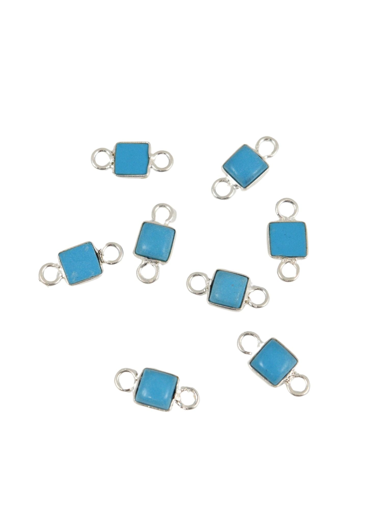 Square Charms for Permanent Jewelry in Turquoise