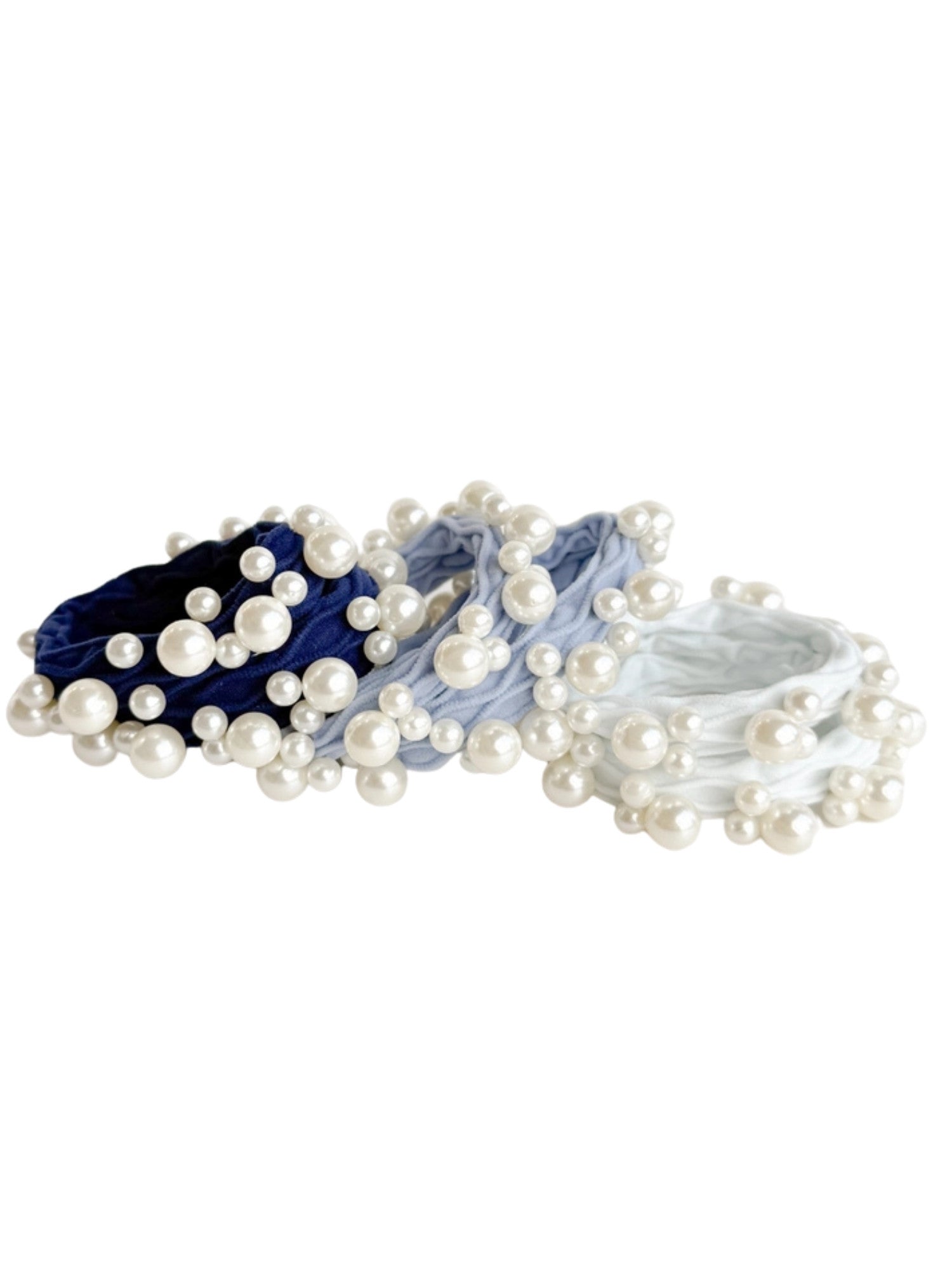 Pearl Stretchy Hair Ties in Blue