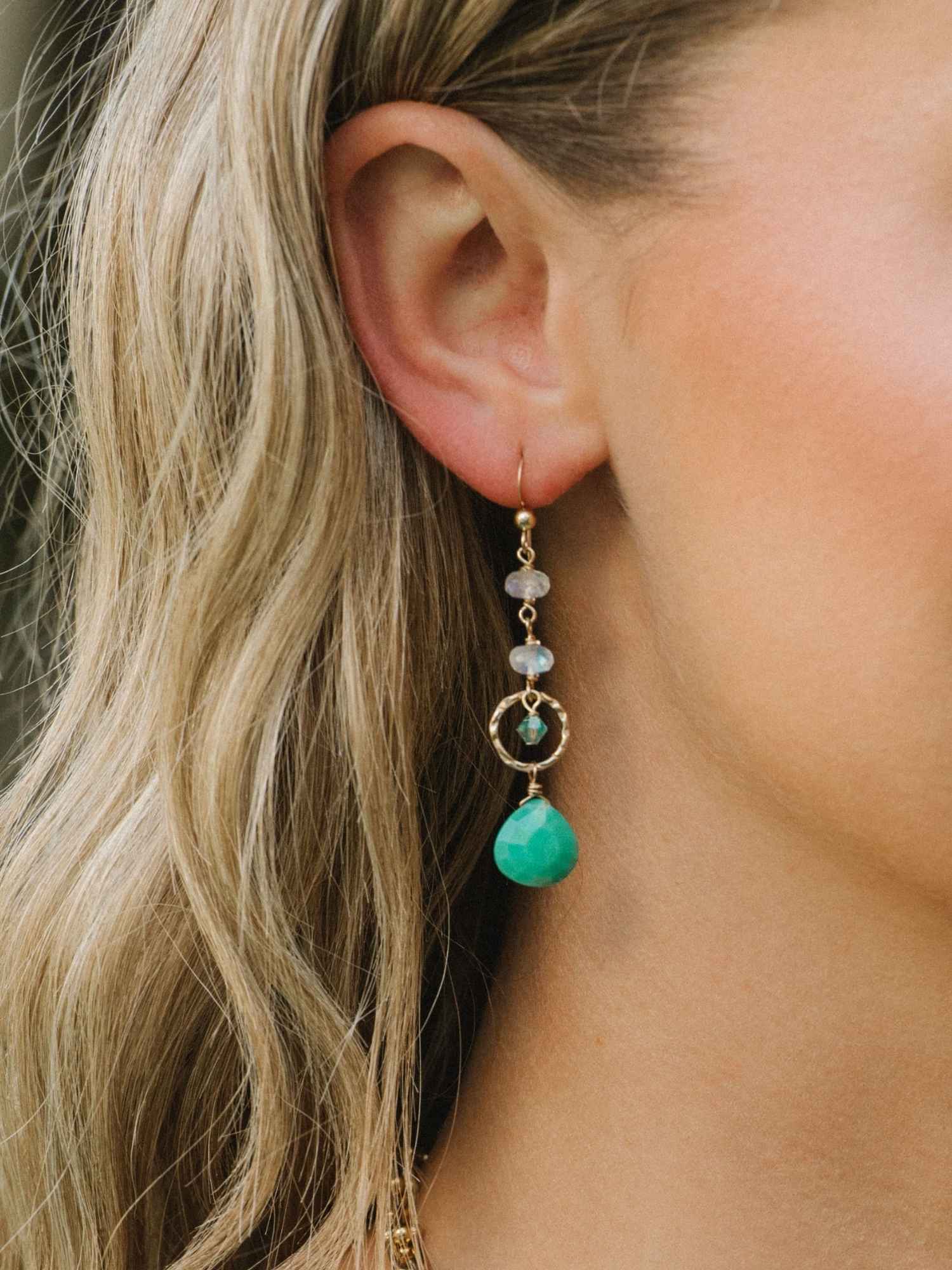 Supernova Earrings in Chrysoprase