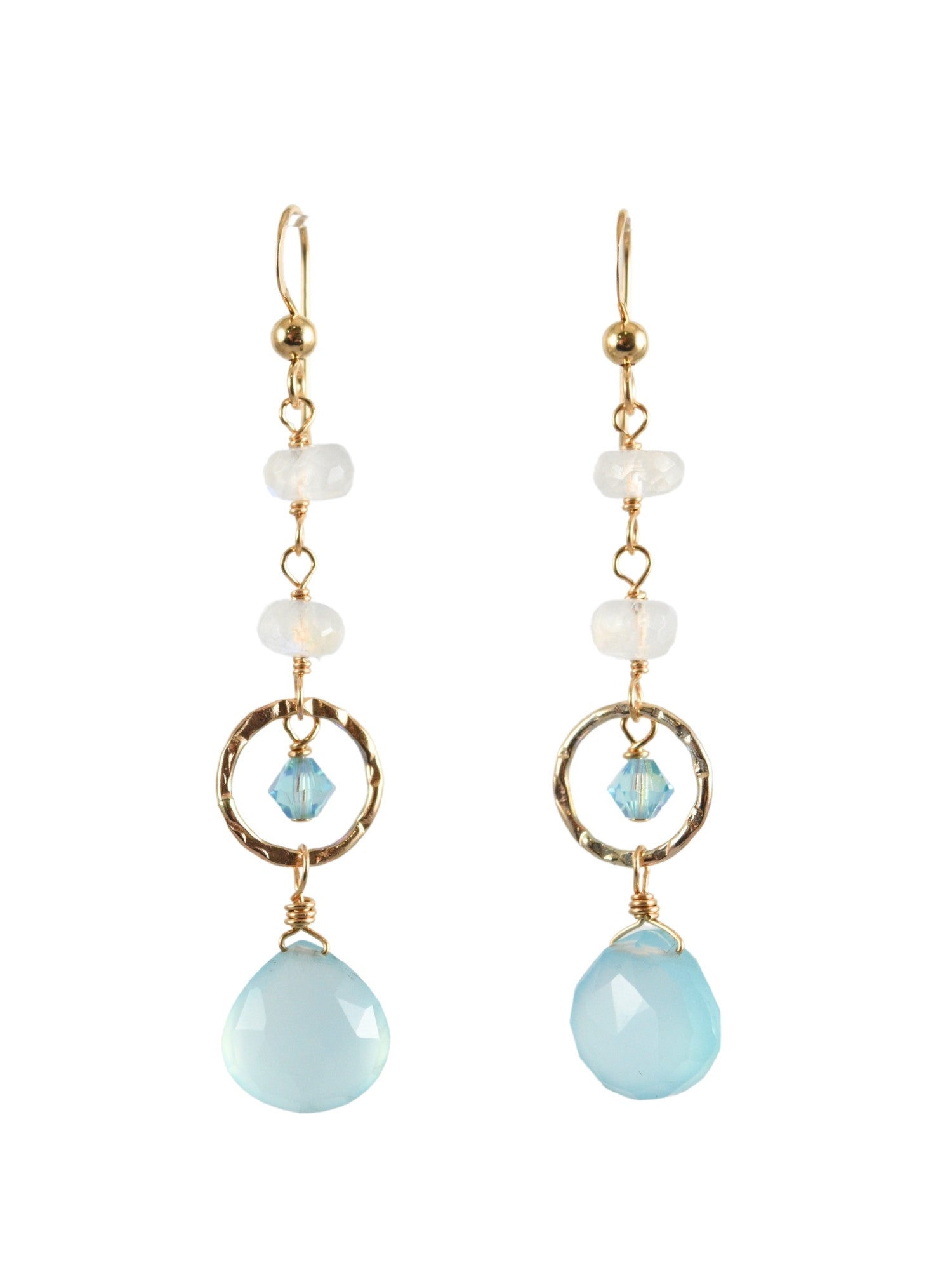 Supernova Earrings in Blue Chalcedony