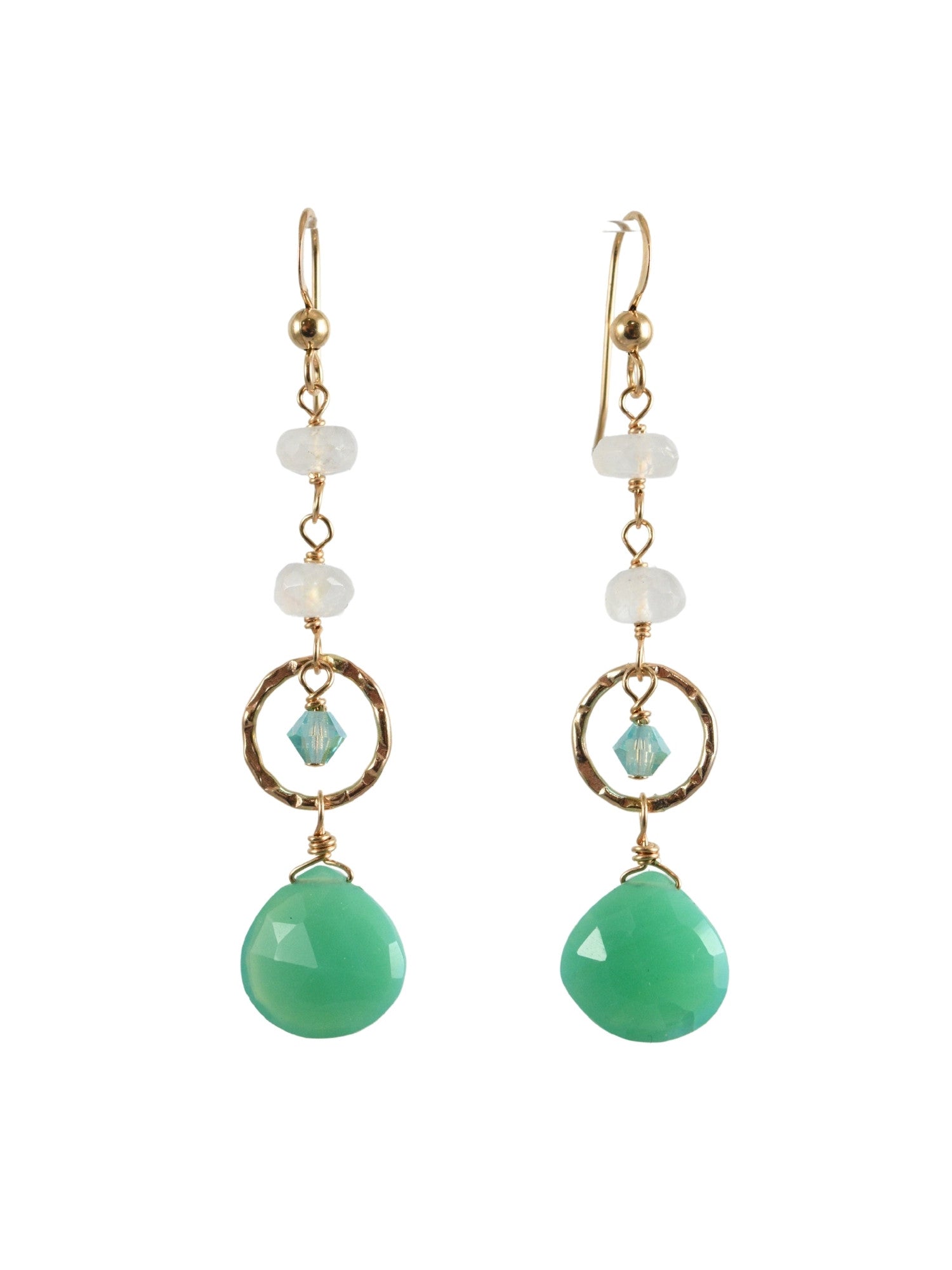 Supernova Earrings in Chrysoprase