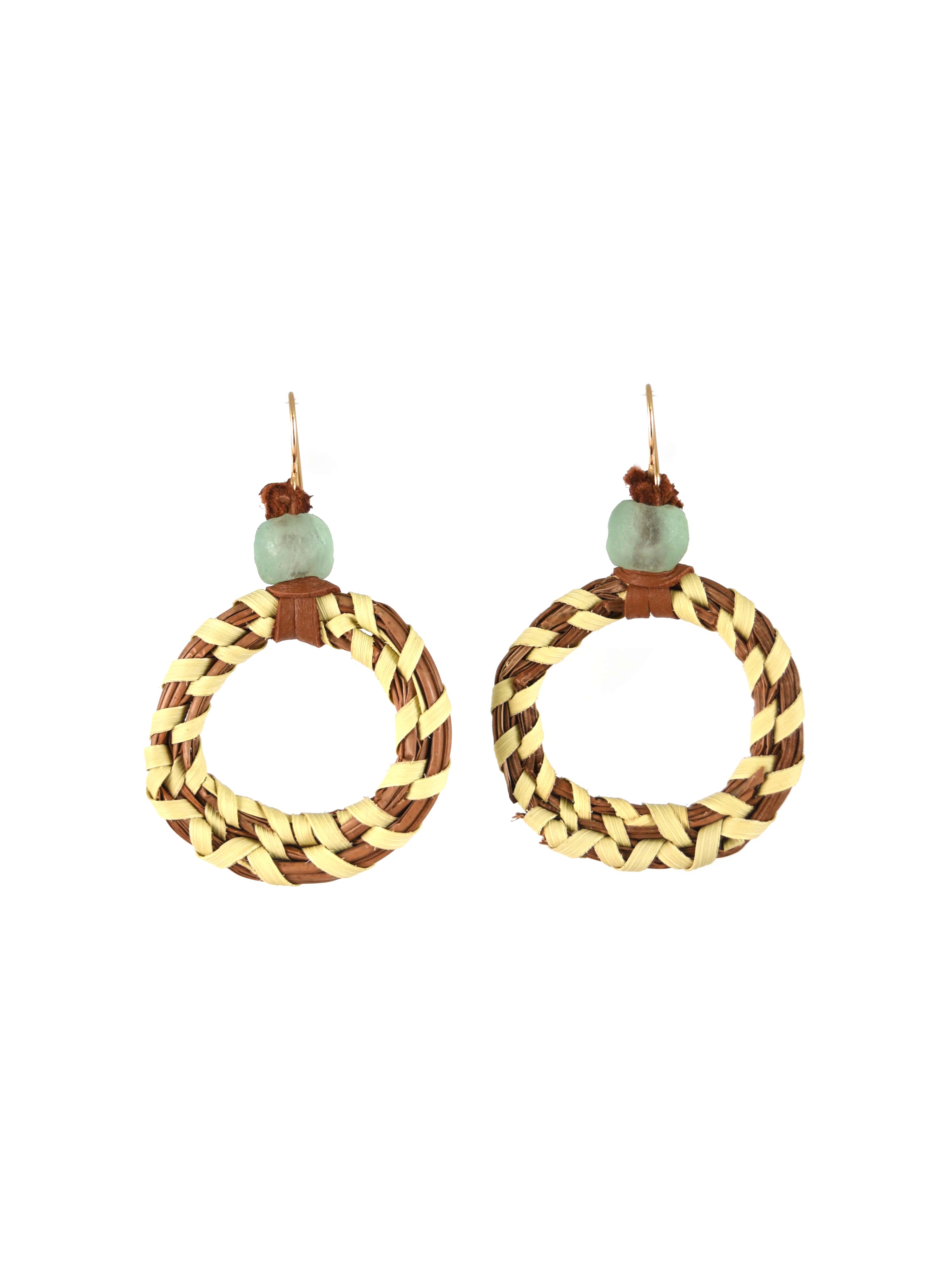 Sweetgrass Hoop Earrings in Recycled Glass