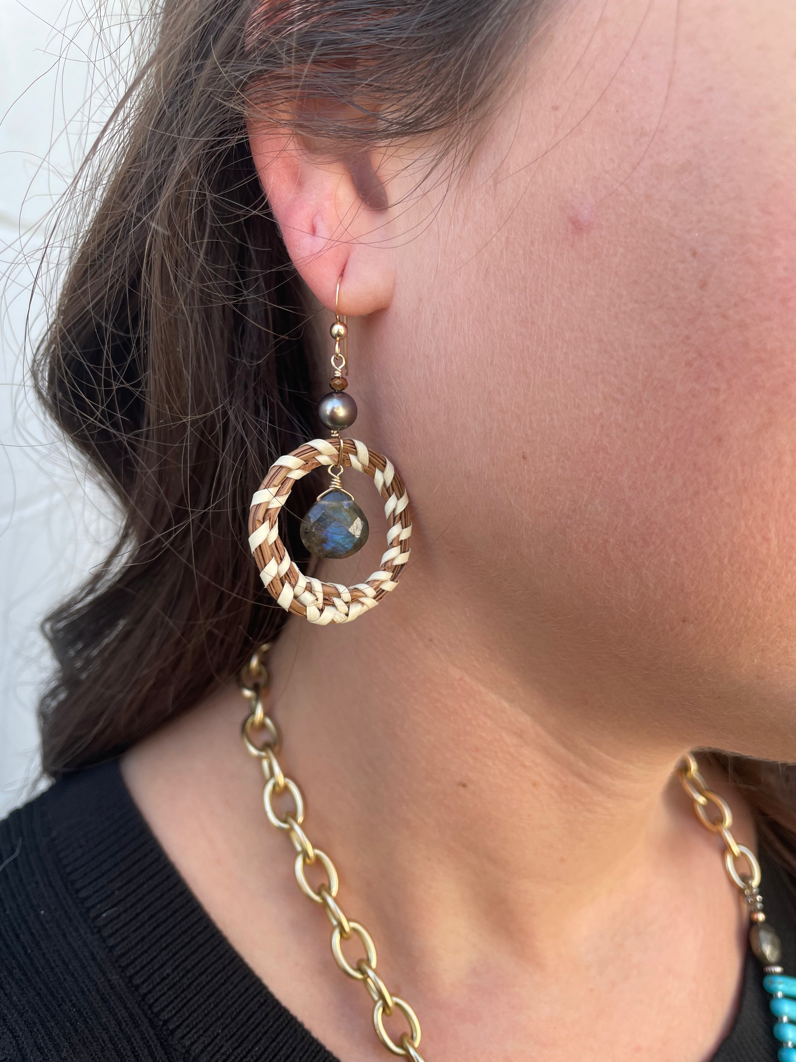 Sweetgrass Earrings in Labradorite