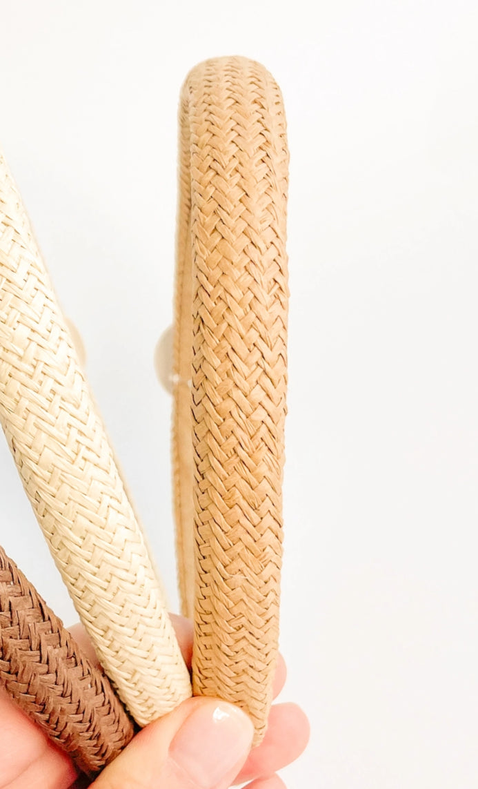 Skinny Rattan Headband tan