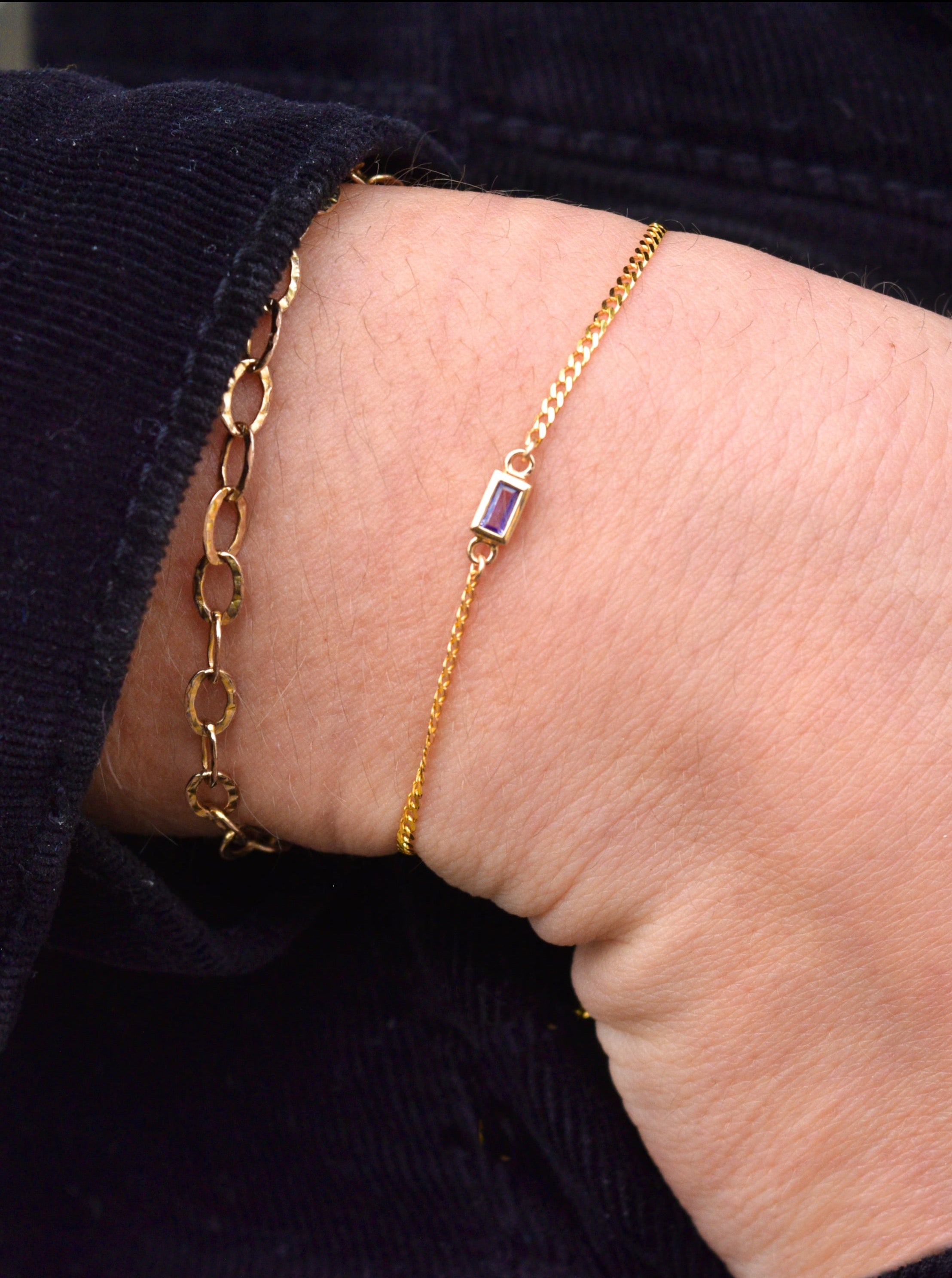 Baguette Charms in 14kt Gold