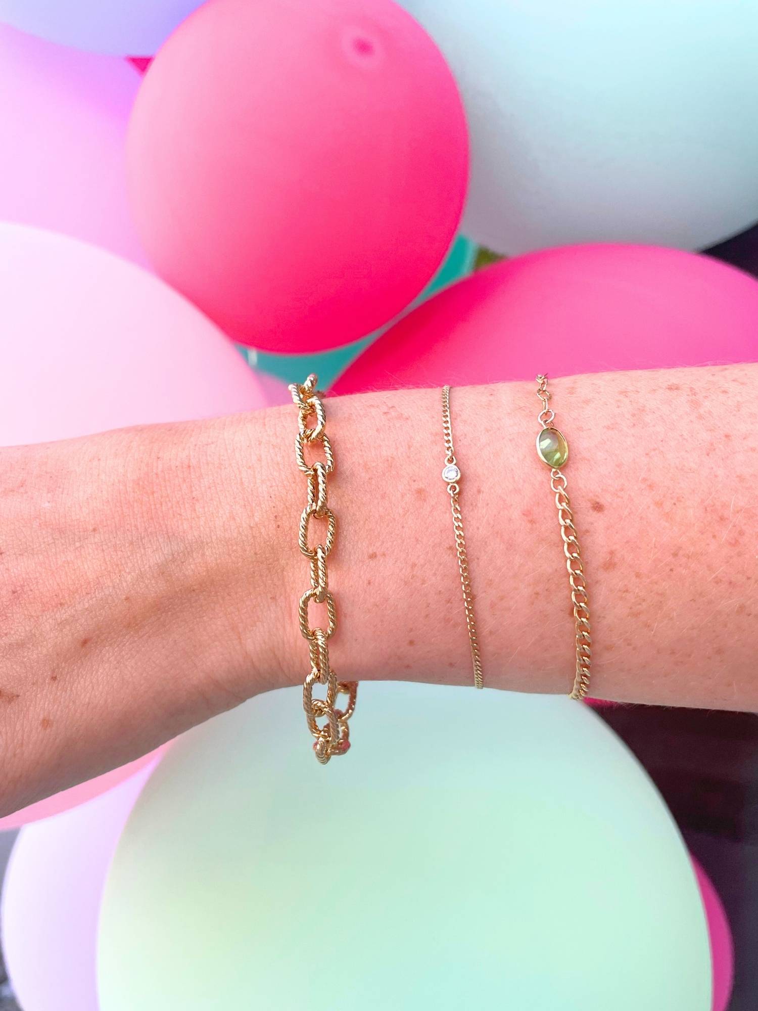 Tibby Bracelet layered with Permanent Jewelry