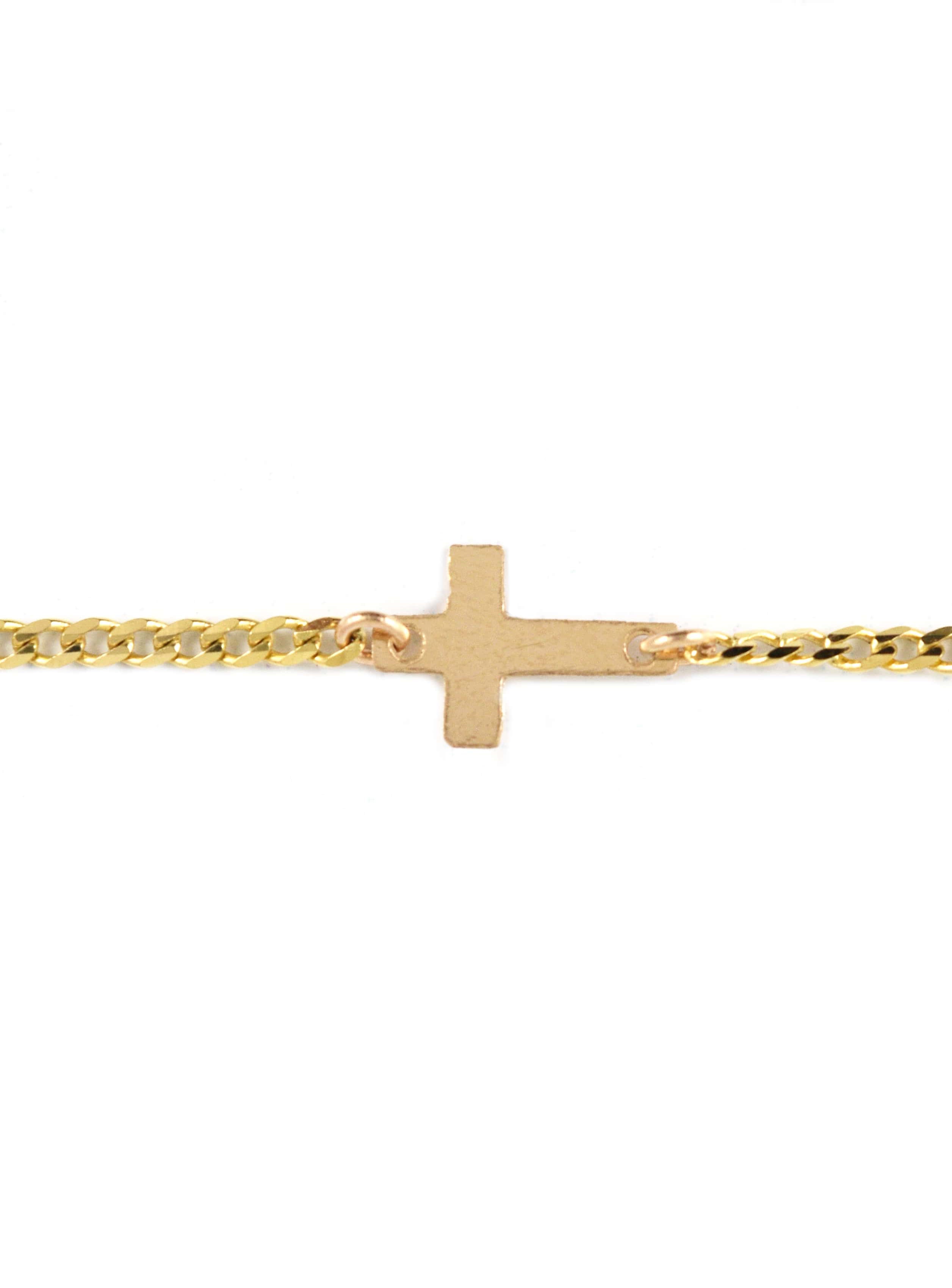 tiny 14kt gold cross charm in 14kt gold for Permanent Jewelry