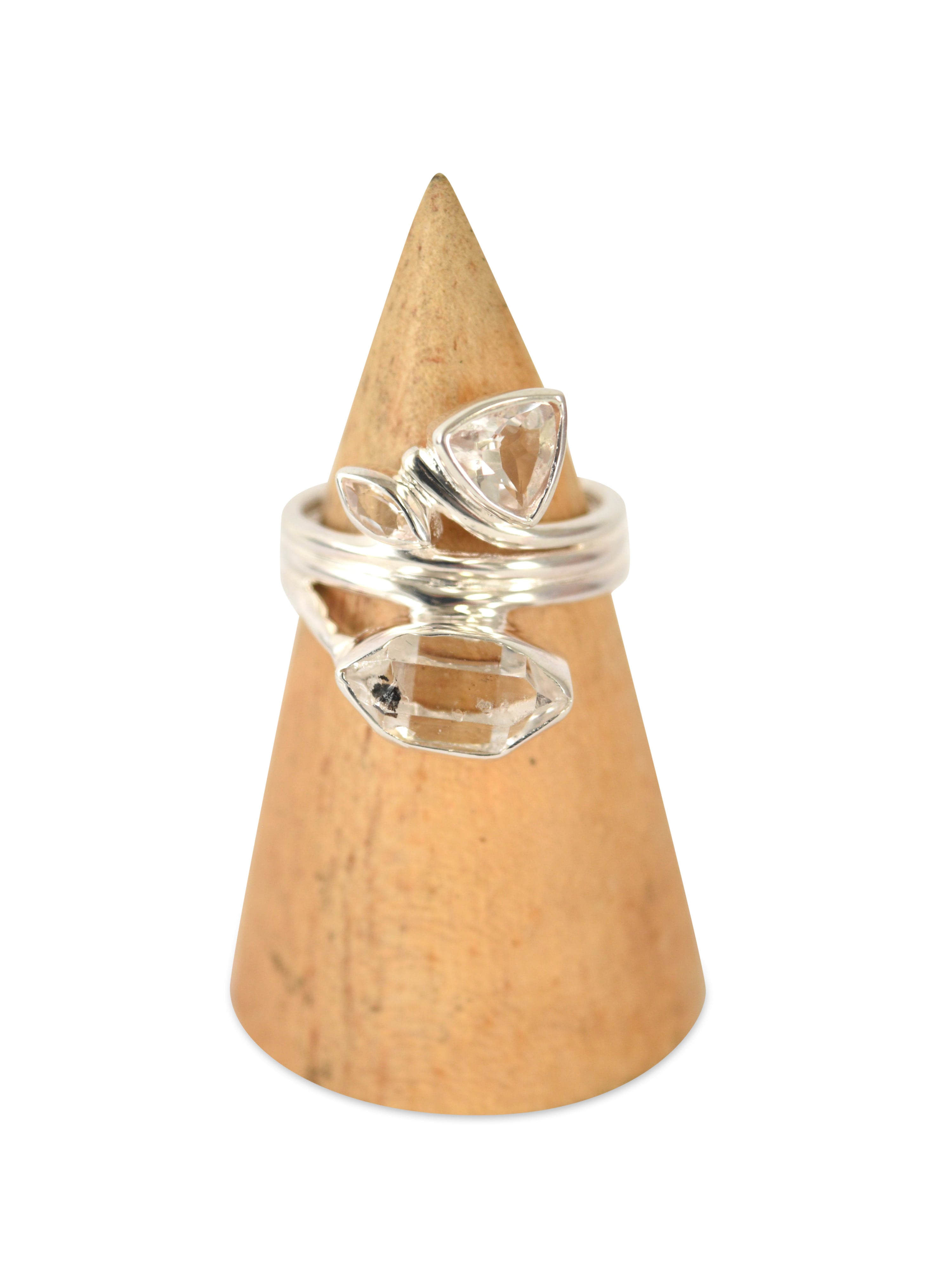 Trillion Herkimer Diamond Ring