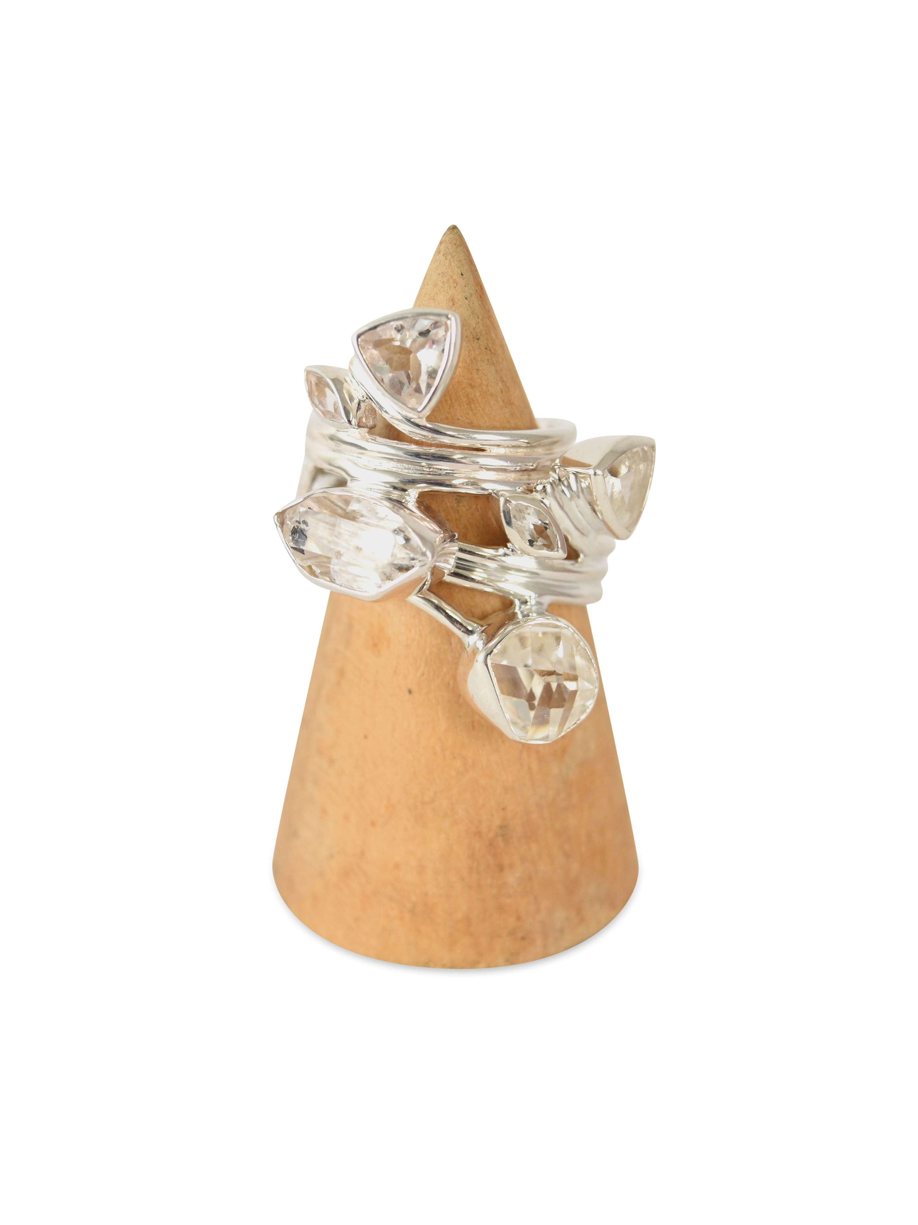 Trillion Herkimer Diamond Ring