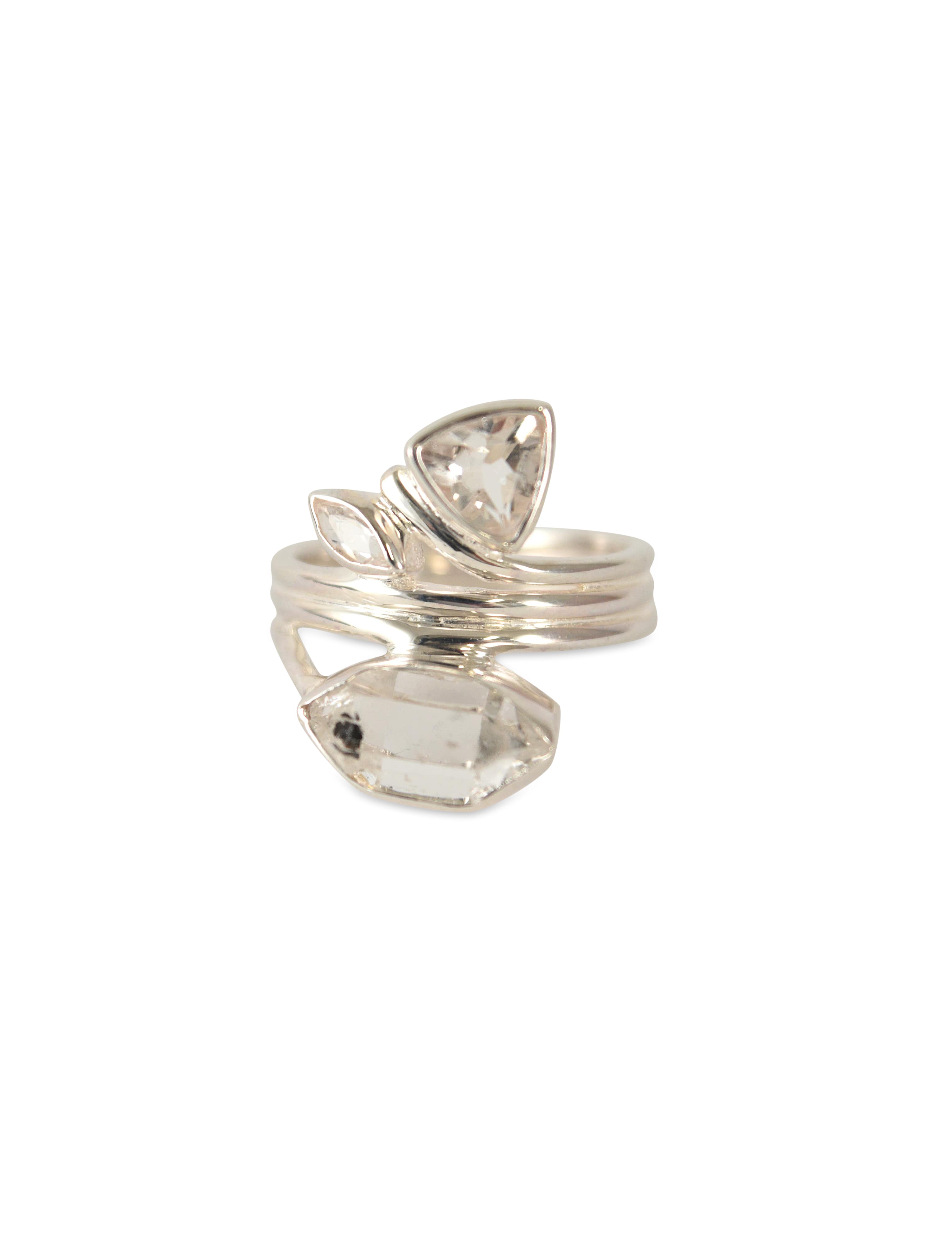 Trillion Herkimer Diamond Ring