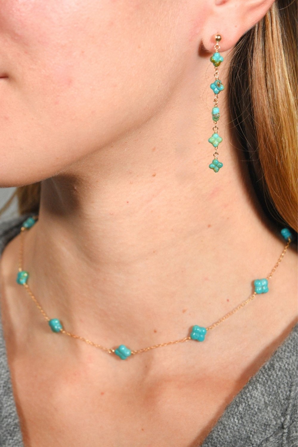 Turuqoise Quatrefoil Earrings