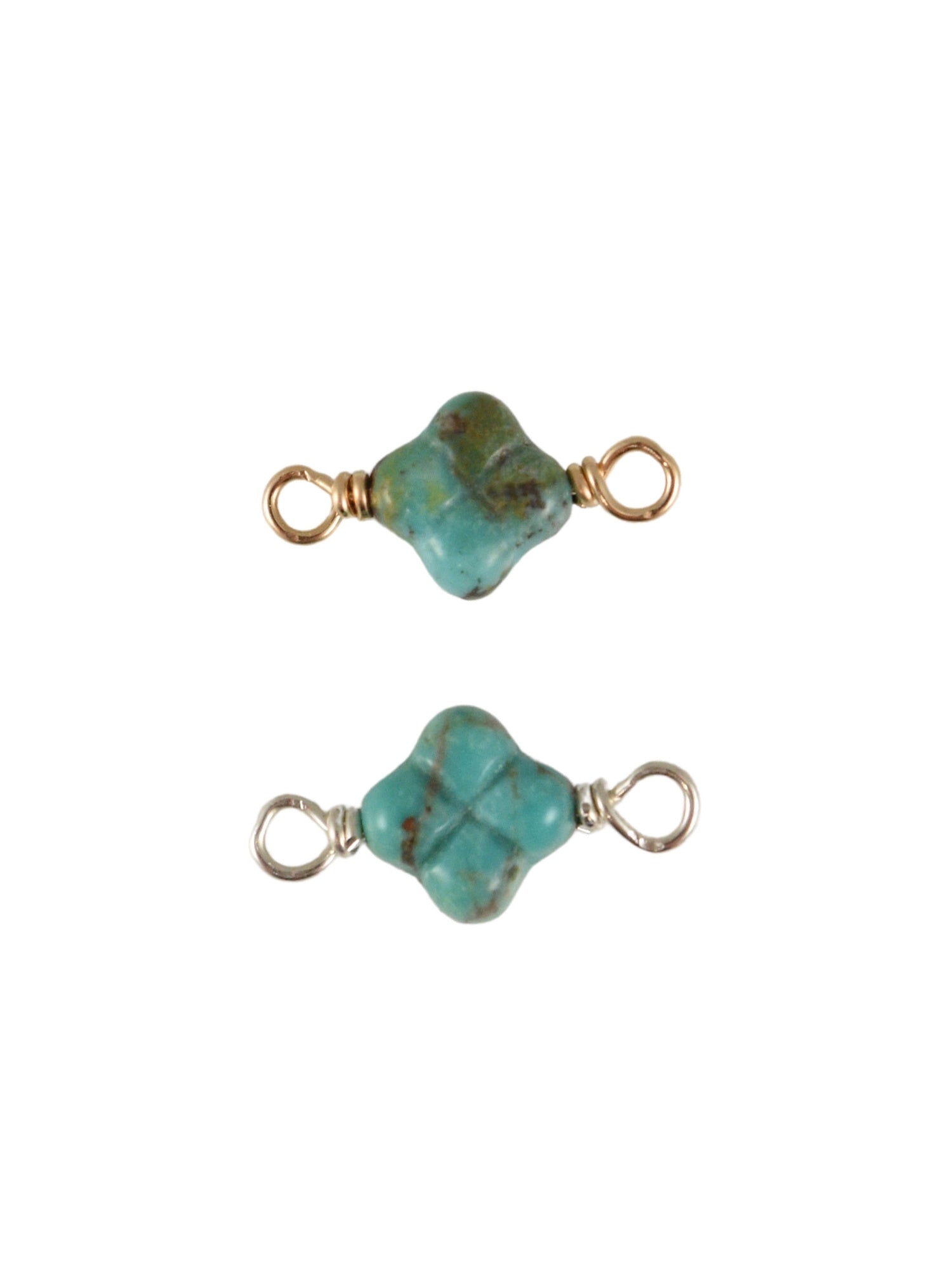 Turquoise Quatrefoil Charm