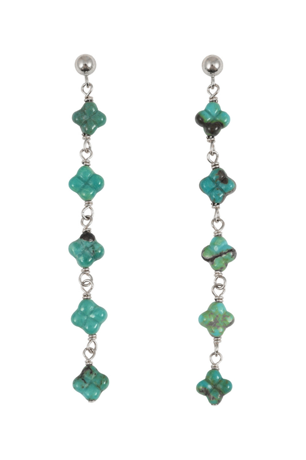 Turquoise Quatrefoil Earrings