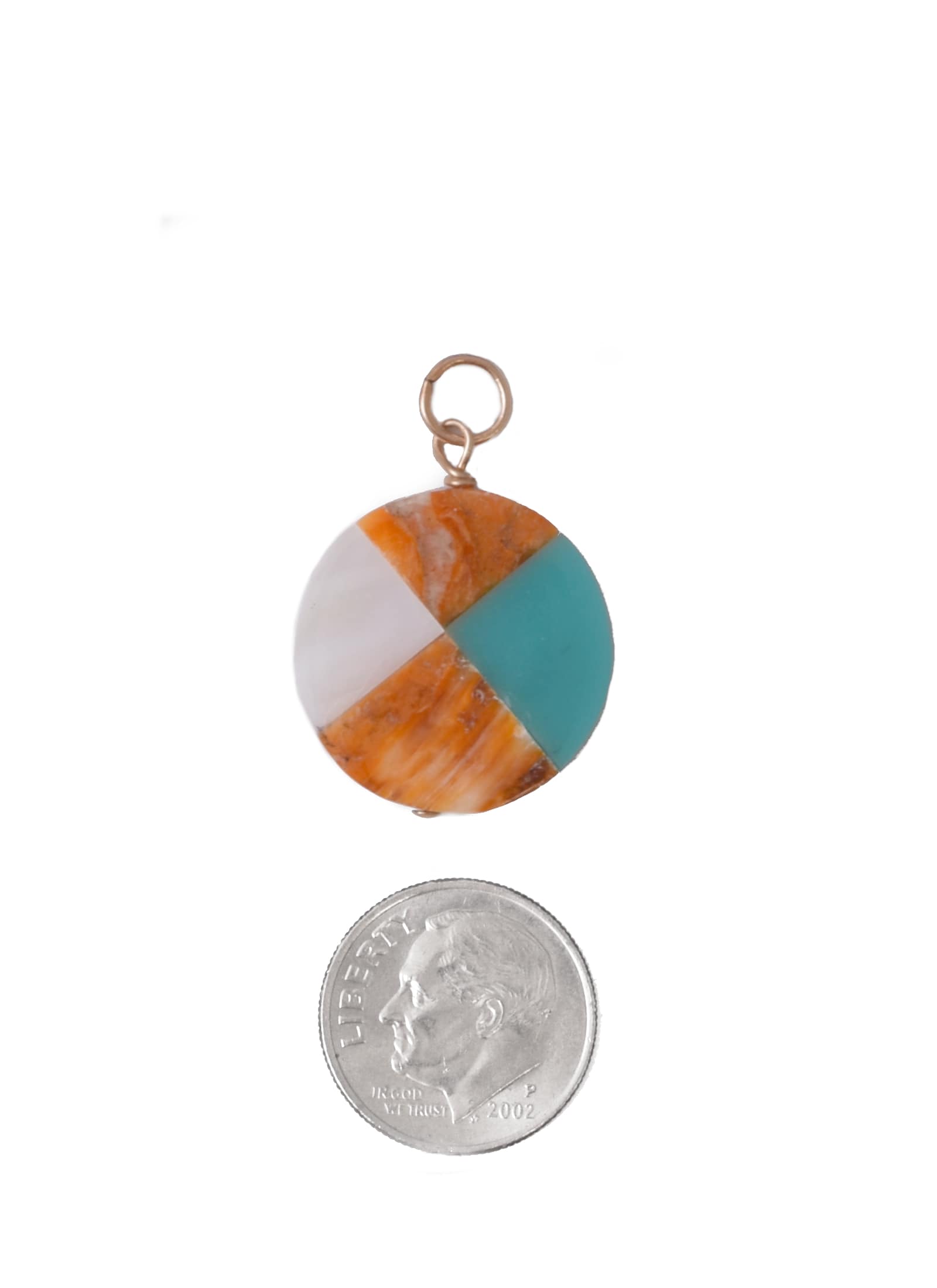 Turquoise and Orange Mosaic Charm