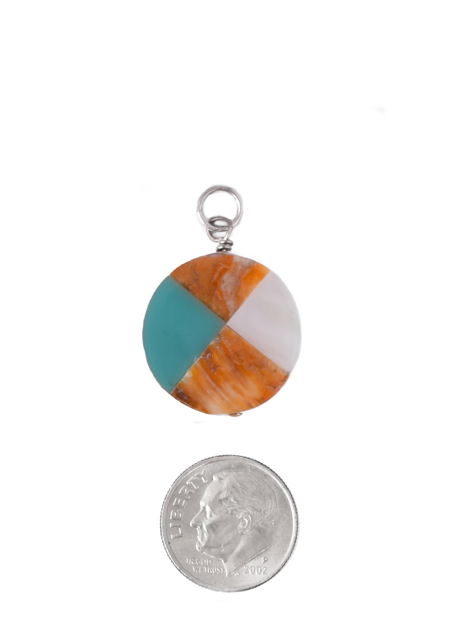 Turquoise and Orange Mosaic Charm