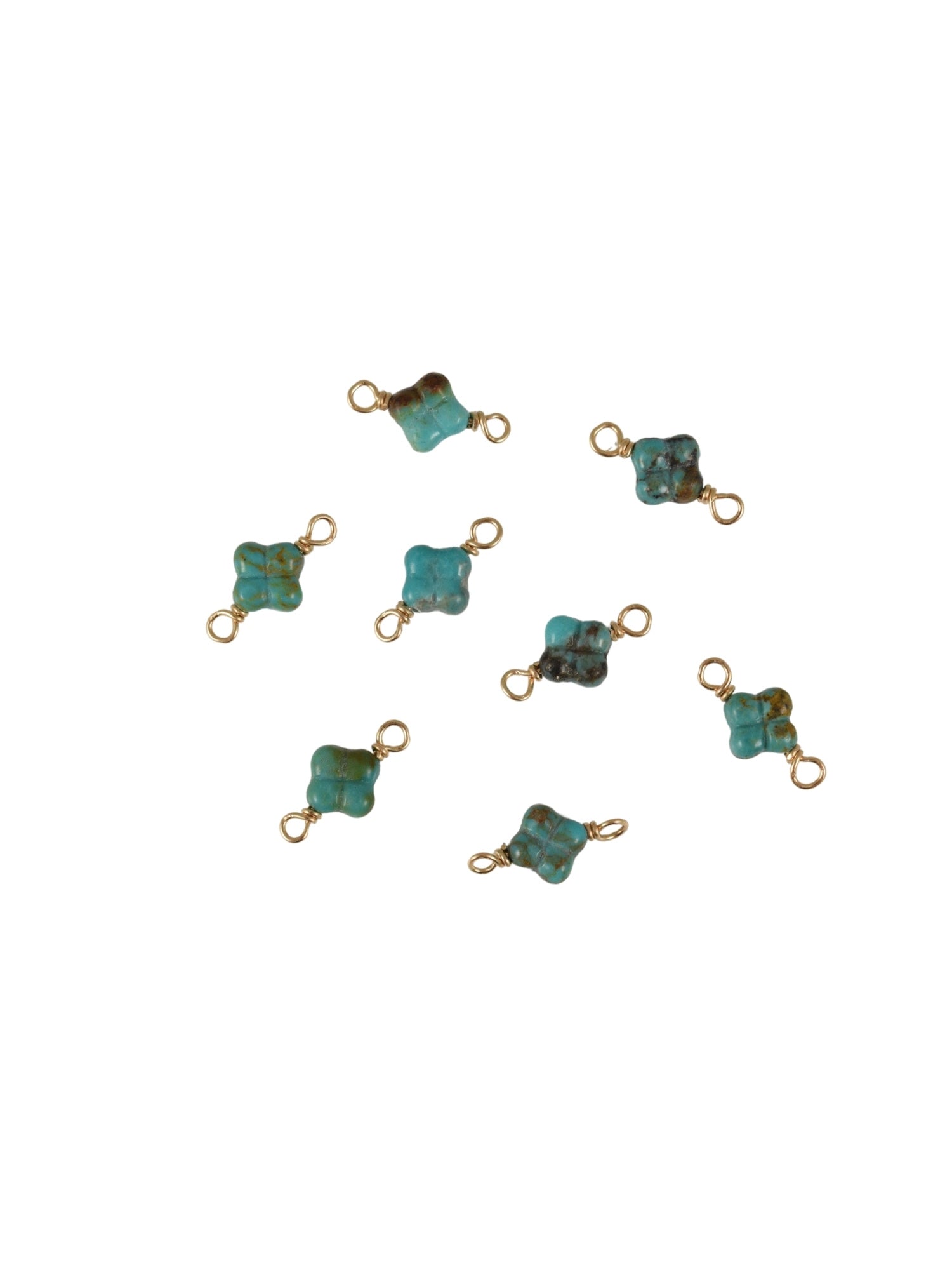 Turquoise Quatrefoil Charm