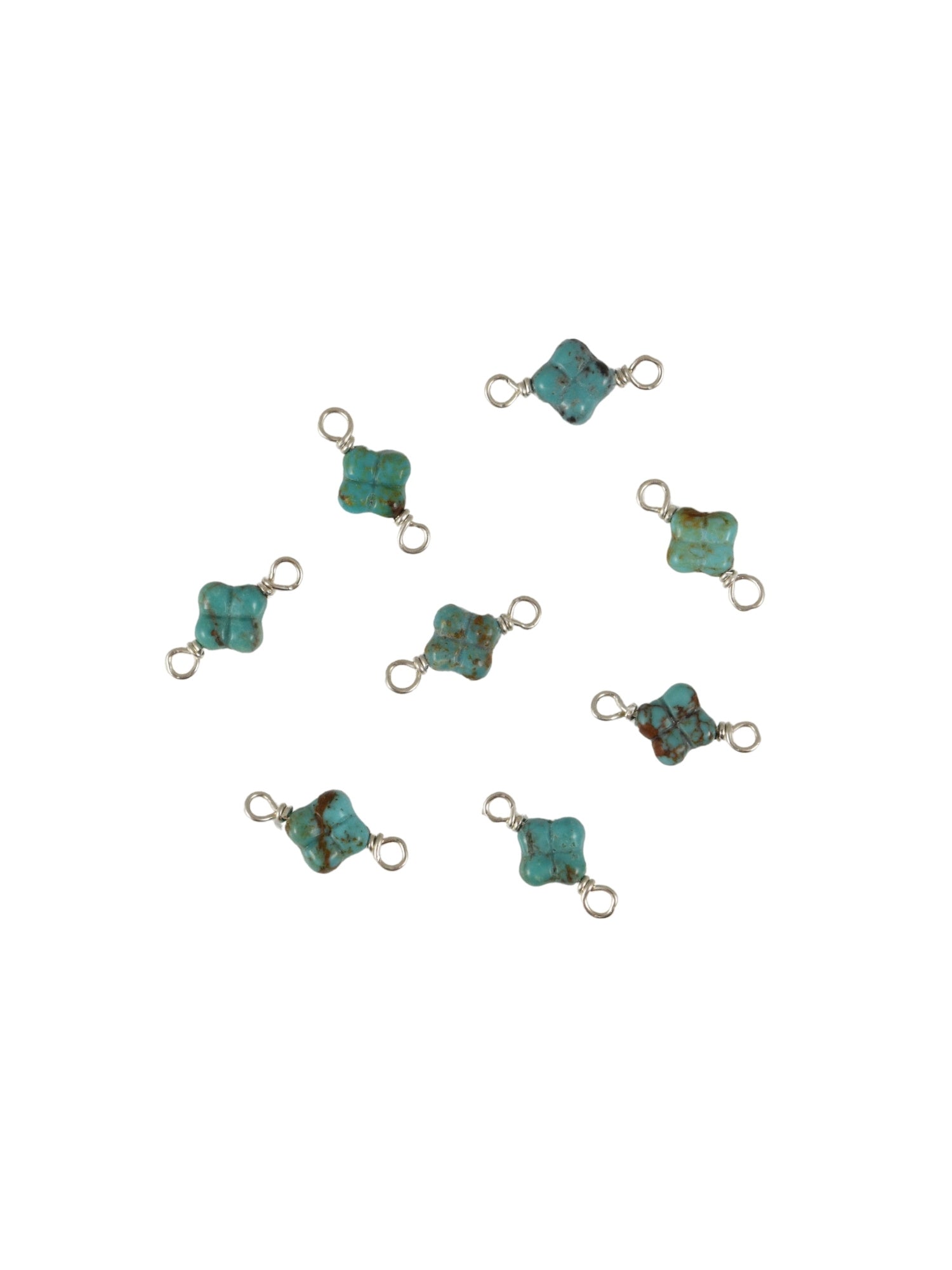 Turquoise Quatrefoil Charm