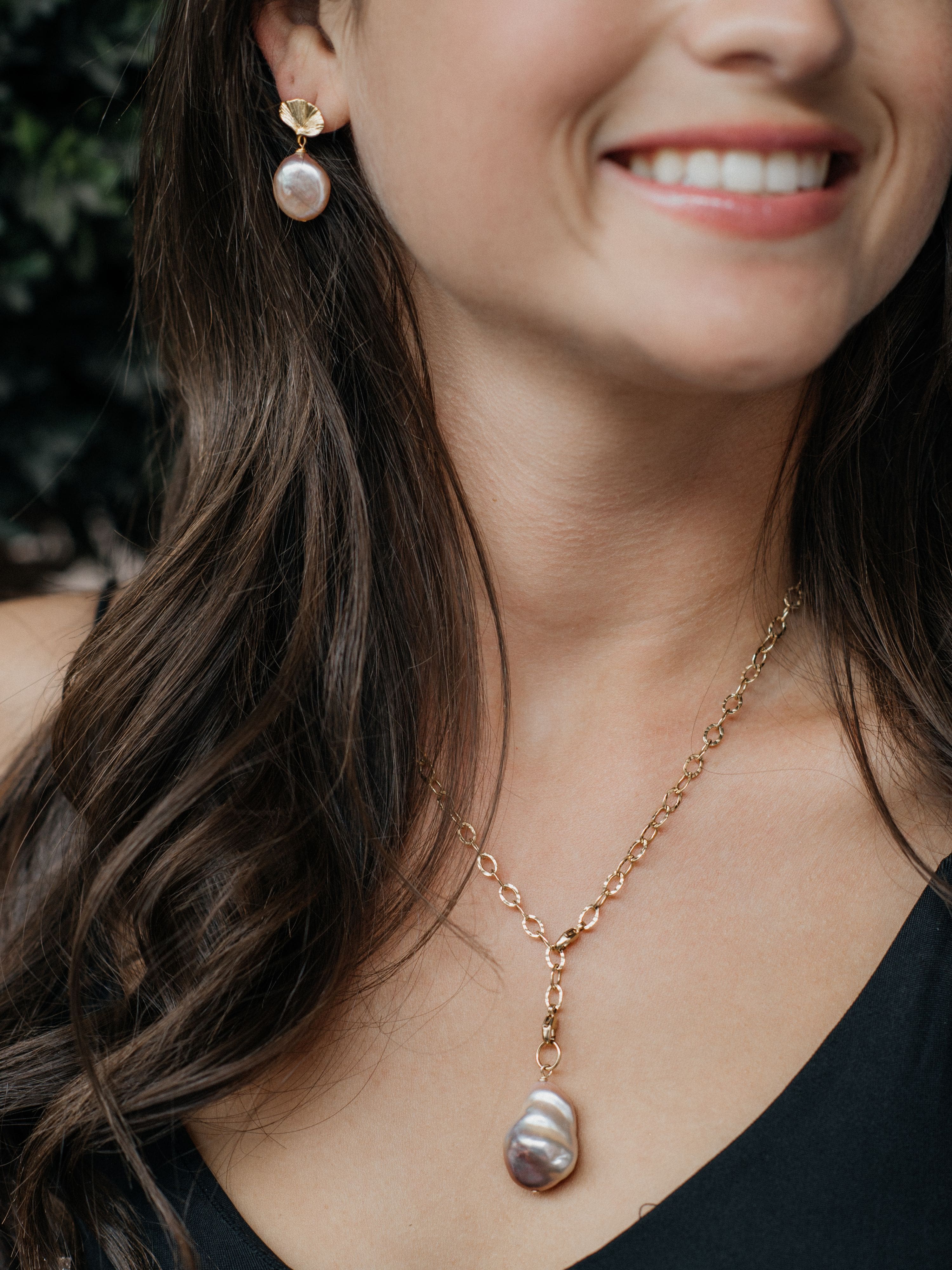 Large Pink Baroque Pearl Charm