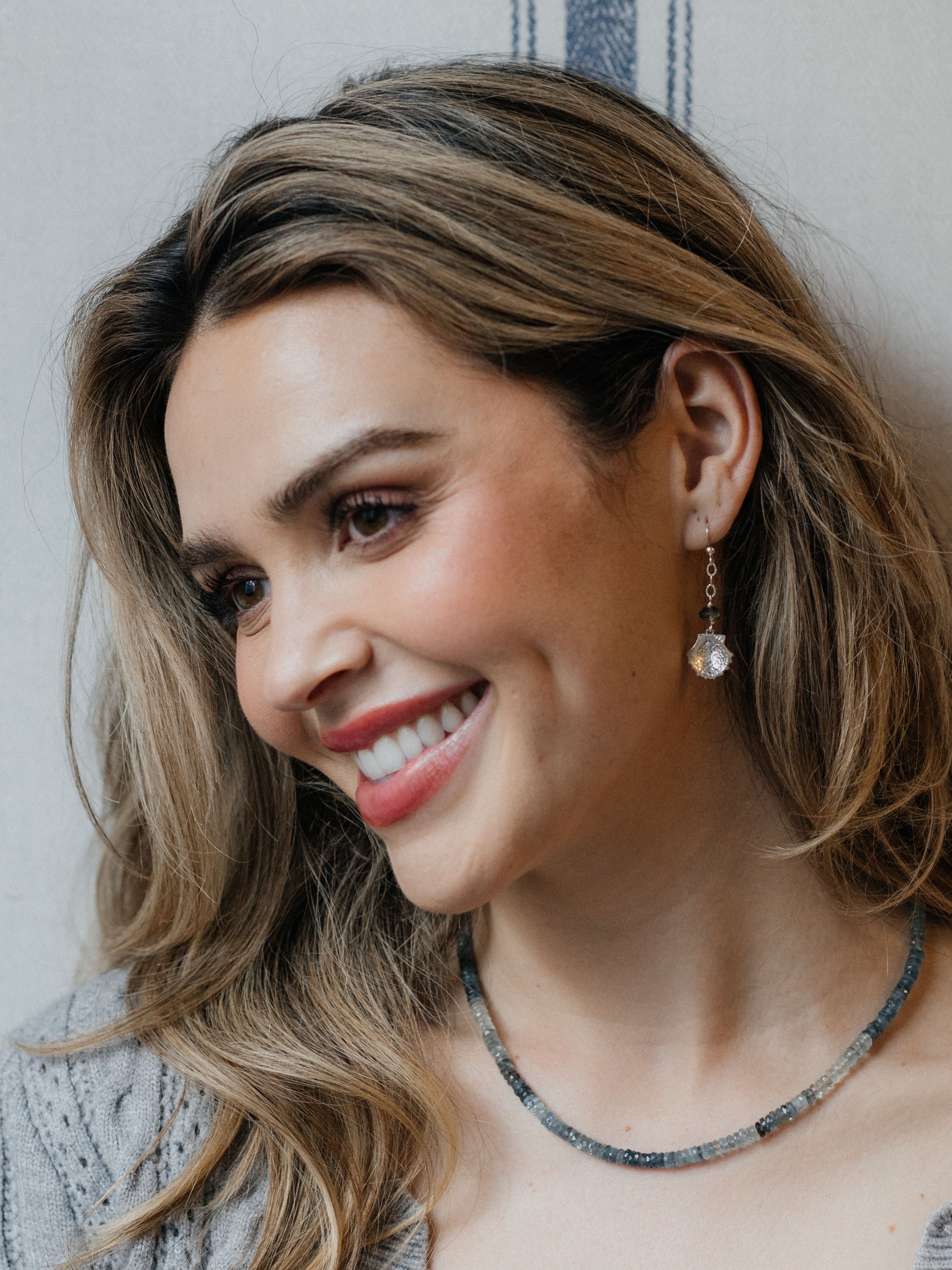 Sally Scallop Earrings in Labradorite